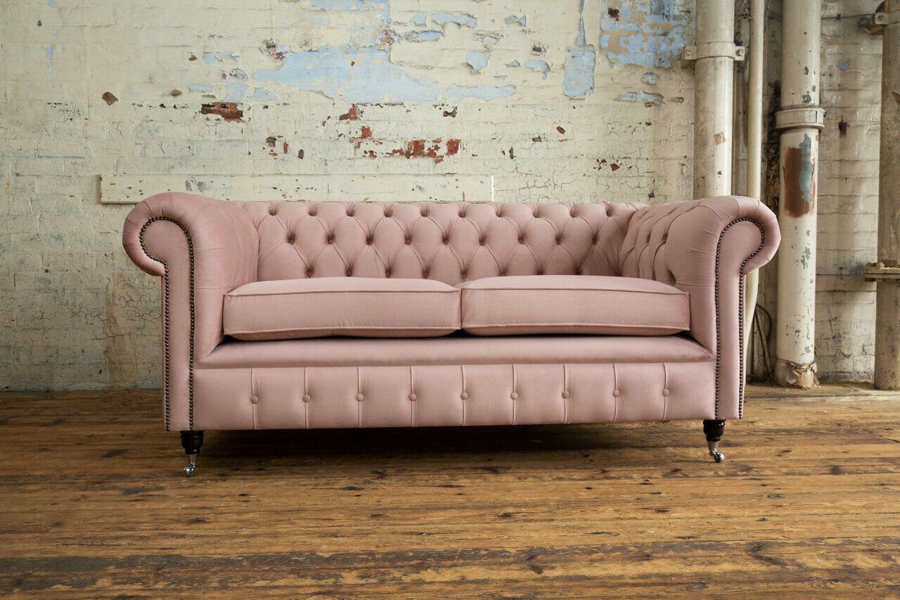 JVmoebel Chesterfield-Sofa Design Sofa 3 Sitzer Chesterfield Couch Polster Sofas Chesterfield, Die Rückenlehne mit Knöpfen.