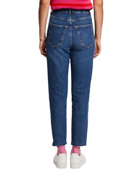 edc by Esprit 7/8-Jeans Super-High-Rise-Jeans mit ausgefranstem Saum