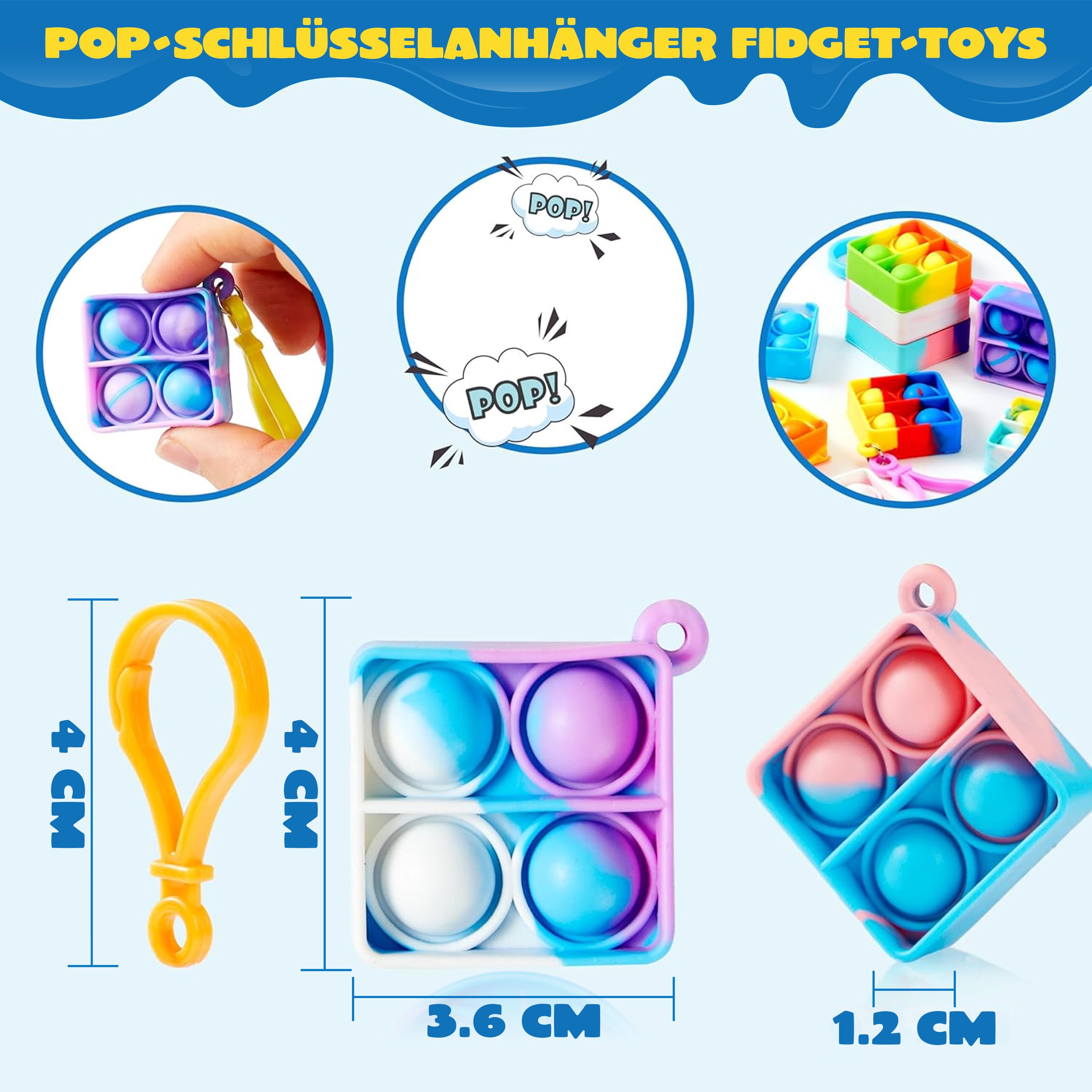 JOYIN Schlüsselanhänger Set JOYIN 30 Stück(Rund) Mitgebsel Kindergeburtstag Mini-Fidget-Spielzeug (30-tlg)