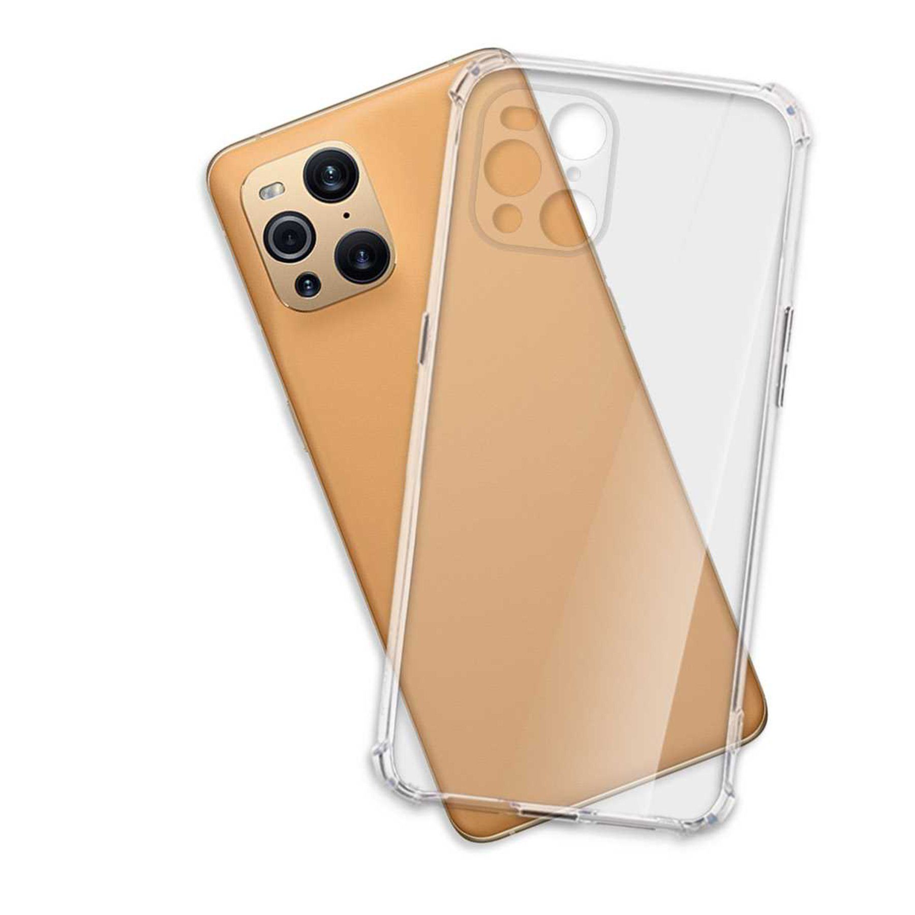mtb more energy Smartphone-Hülle Clear Armor Case für Oppo Find X3 Pro, Transparente TPU Schutzhülle Case Backcover mit Anti-Shock Verstärkung