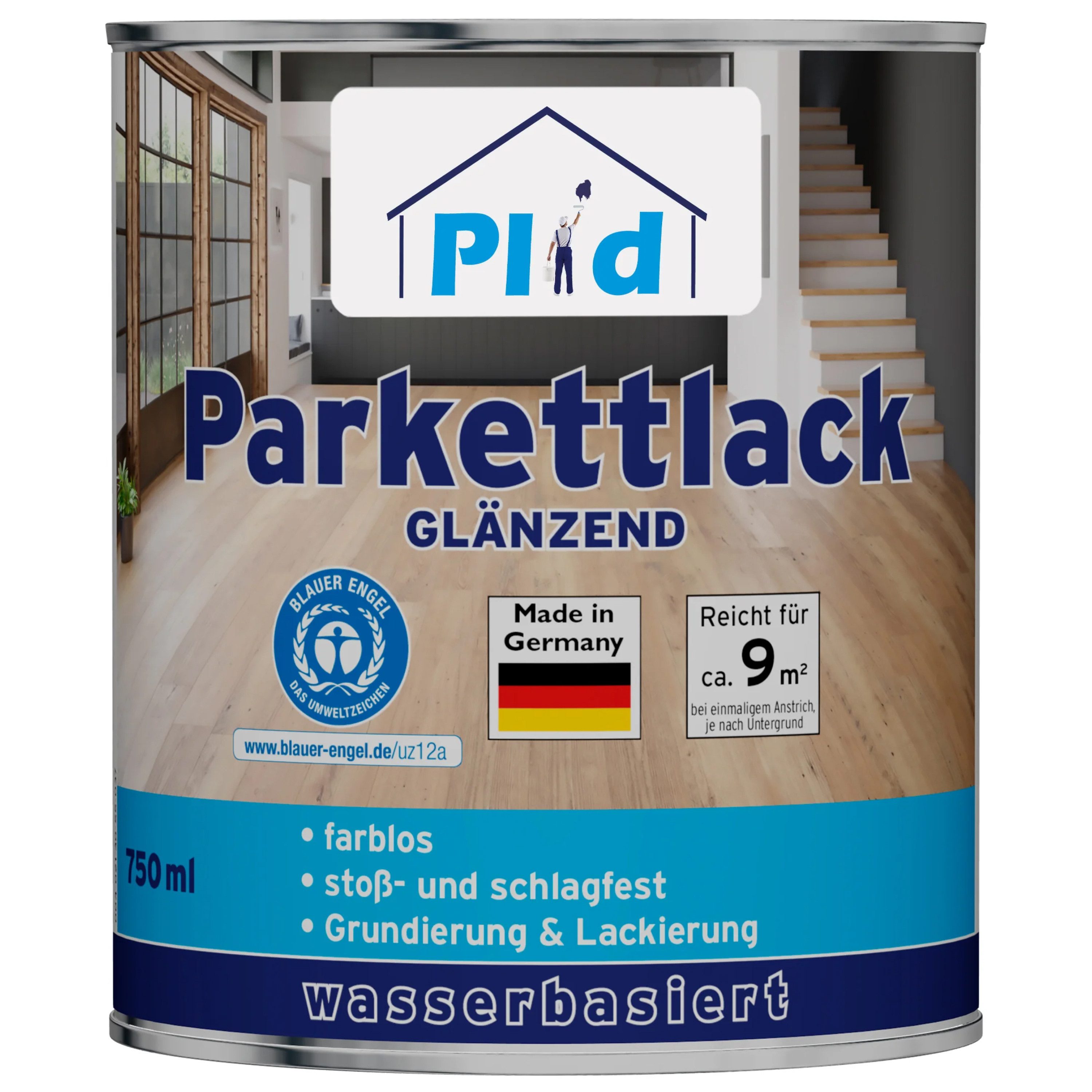 plid Treppen- und Parkettlack Parkettlack Parkettsiegel Klarlack Holzlack Holzsiegel, Schnelltrocknend