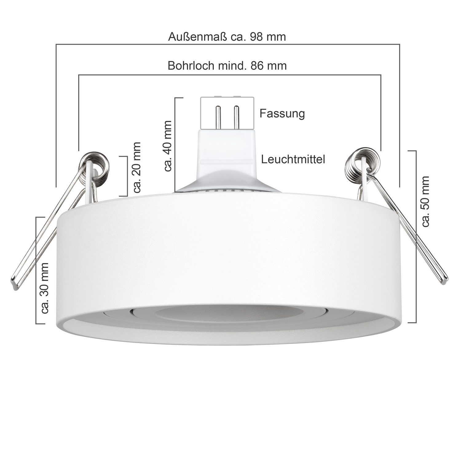 LEDANDO LED Einbaustrahler 10er LED mit flach vo extra Leuchtmittel Einbaustrahler in weiß Set 5W