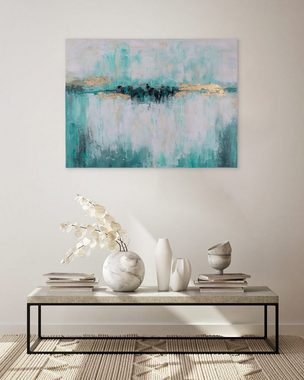 KUNSTLOFT Gemälde Geheimnis des Wassers 100x75 cm, Leinwandbild 100% HANDGEMALT Wandbild Wohnzimmer
