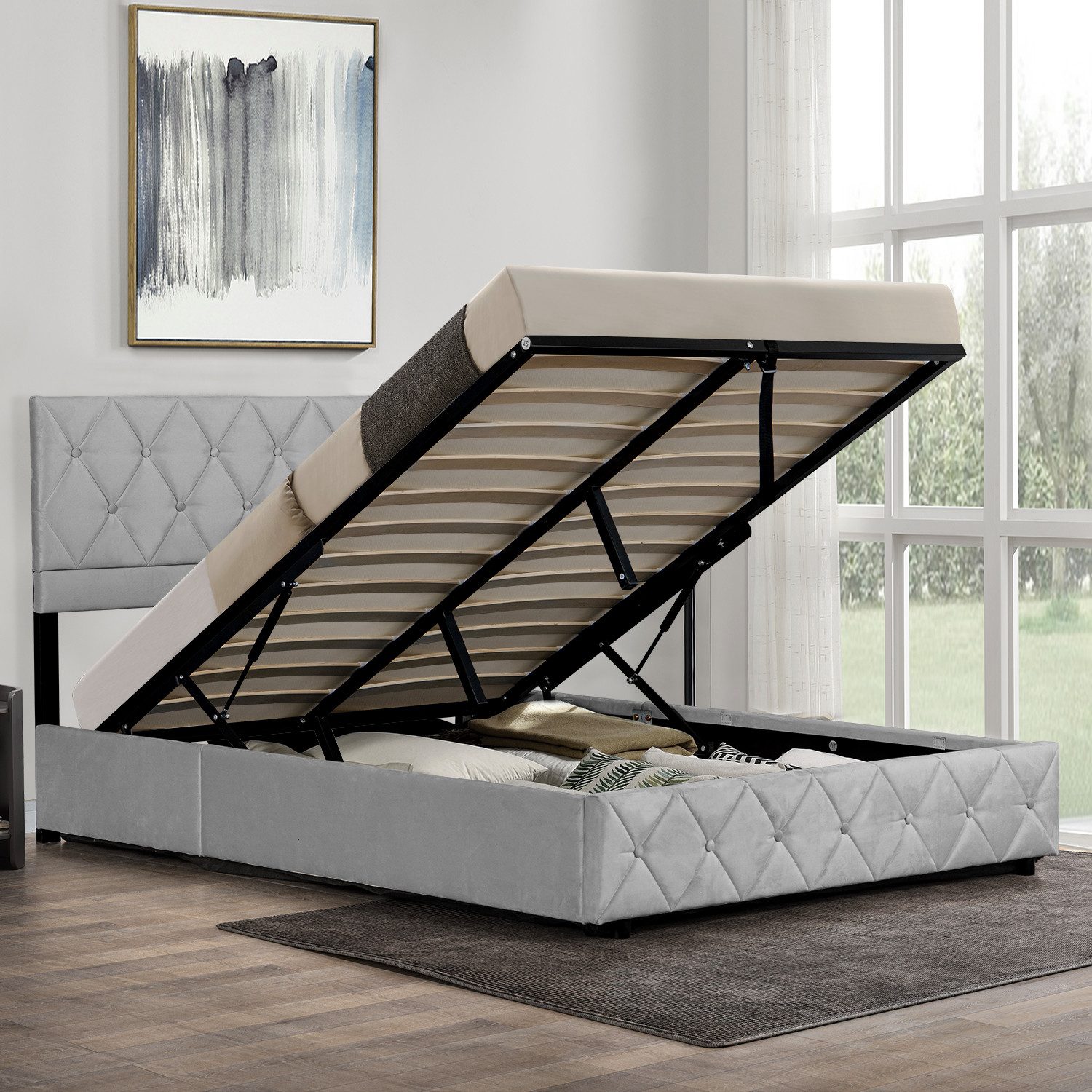 MODFU Polsterbett Funktionsbett Stauraumbett (Strapazierfähig und günstig online kaufen