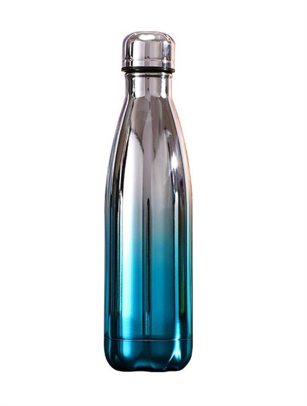 Rouemi Isolierflasche Dazzling Colour Thermobecher,500ml Sport Trinkbecher,12h heiß/24h kalt, Heiß- und Kaltgetränke Isolierung,mit auslaufsicherem Blau