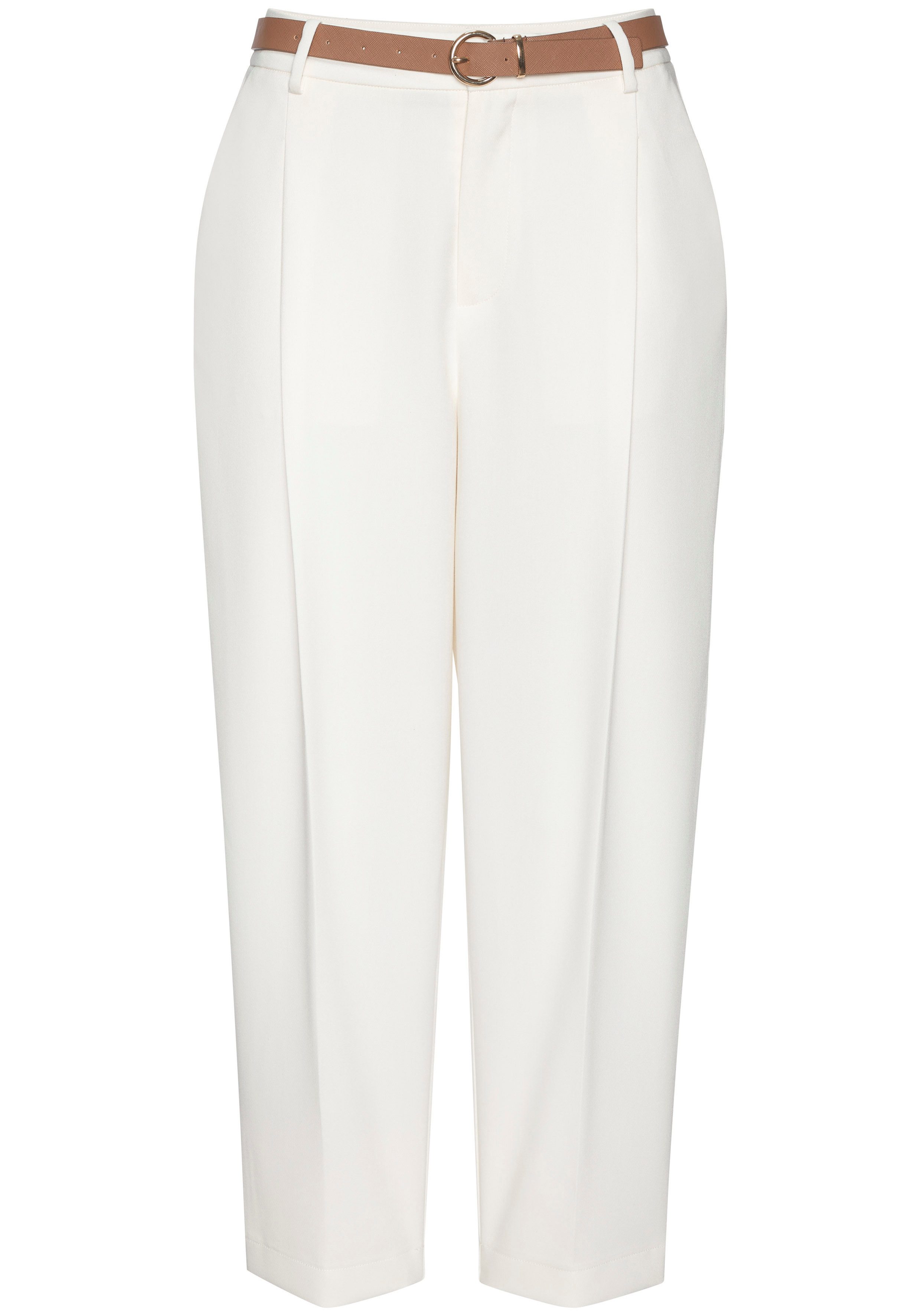 LASCANA Bundfaltenhose mit schmalem Gürtel in Barrel Form (mit Gürtel) mit Gürtel, in modischer Barrel-Form, Businesshose, bequem – Bild 2 von 5