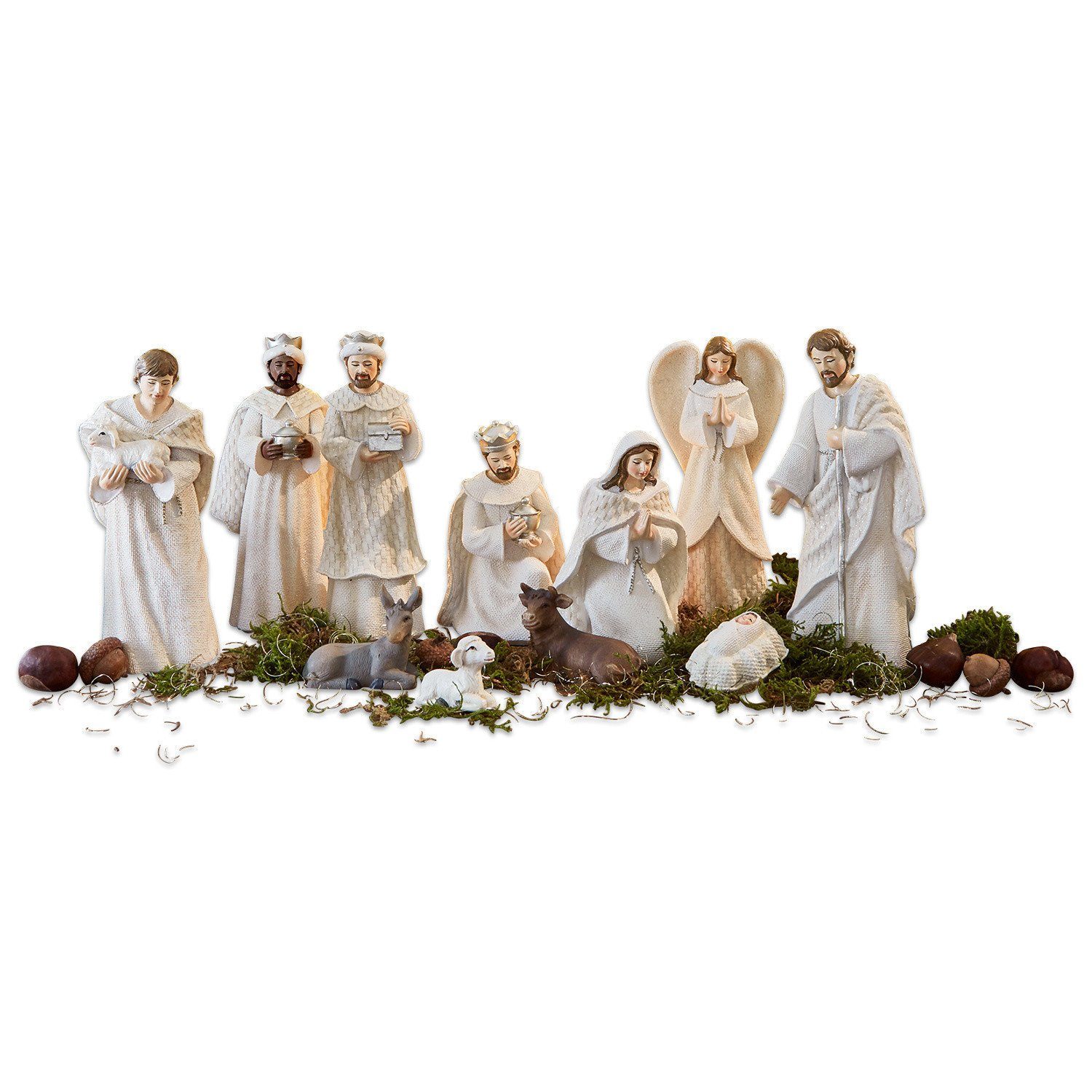 Mirabeau Weihnachtsfigur Krippenfiguren 12er Set Santo creme