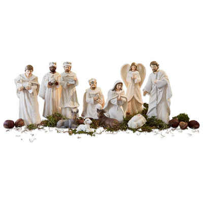 Mirabeau Weihnachtsfigur Krippenfiguren 12er Set Santo creme