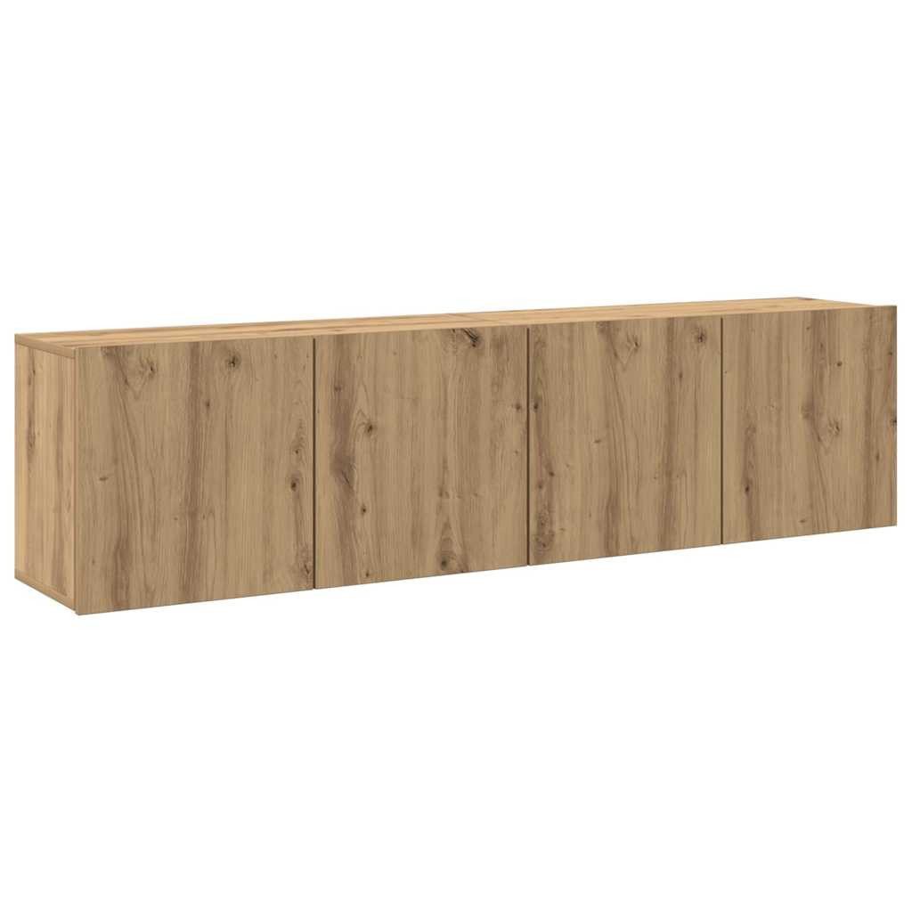vidaXL TV-Wand TV-Wandschränke 2 Stk. Artisan-Eiche 80x30x41 cm, (2-St)