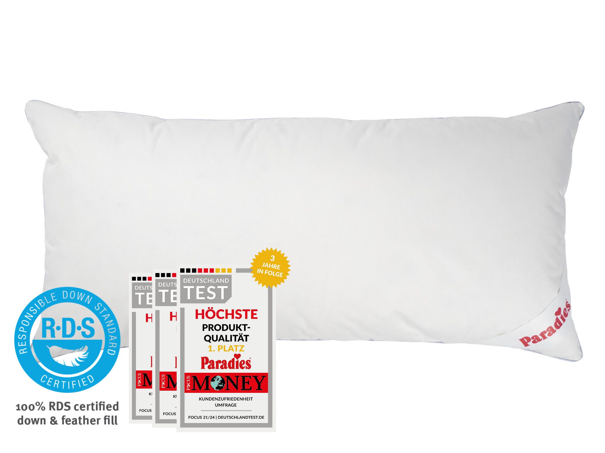 Paradies 3-Kammer-Kopfkissen Abbie Bio, Füllung: Außenkammer: 90% Daunen, 1 günstig online kaufen