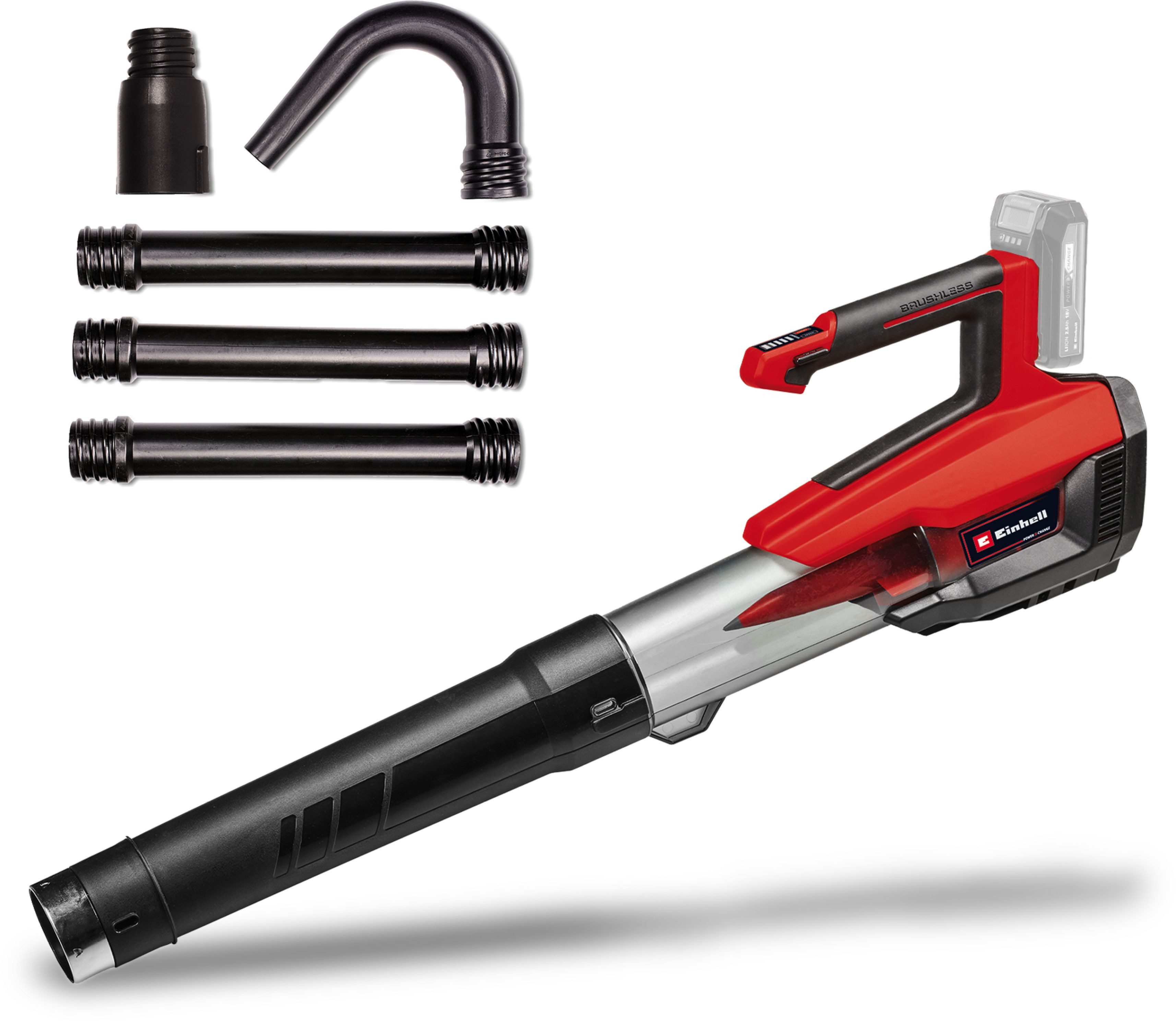 Einhell Akku-Laubbläser GP-LB 18/200 Li GK-Solo inkl. 5-teiligem Dachrinnen-Set, 200 km/h Luftgeschwindigkeit, ohne Akku und Ladegerät