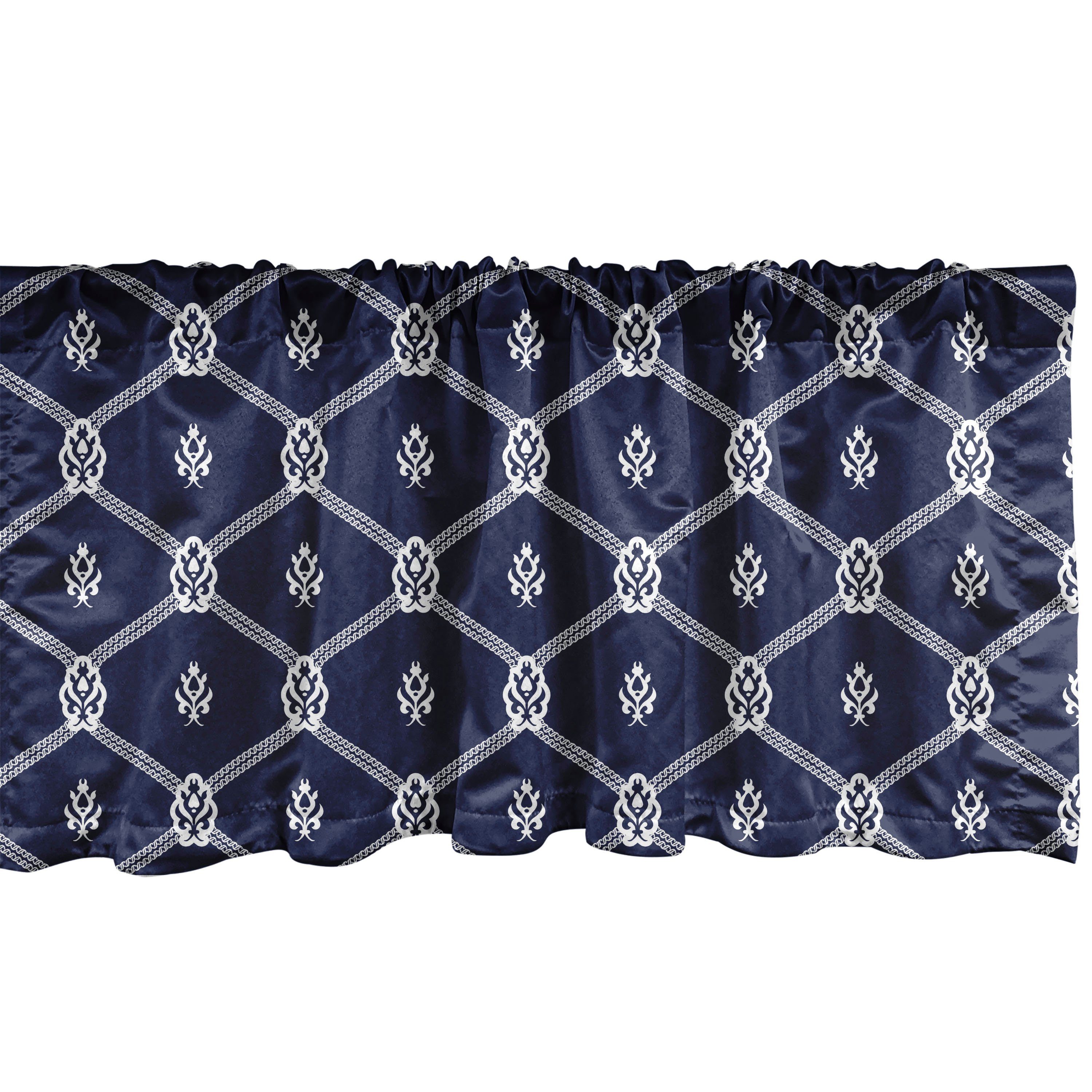 Scheibengardine Vorhang Volant für Küche Meeresmotive Dekor mit Stangentasche, Microfaser, Schlafzimmer Abakuhaus, Geometrisch Aquatic