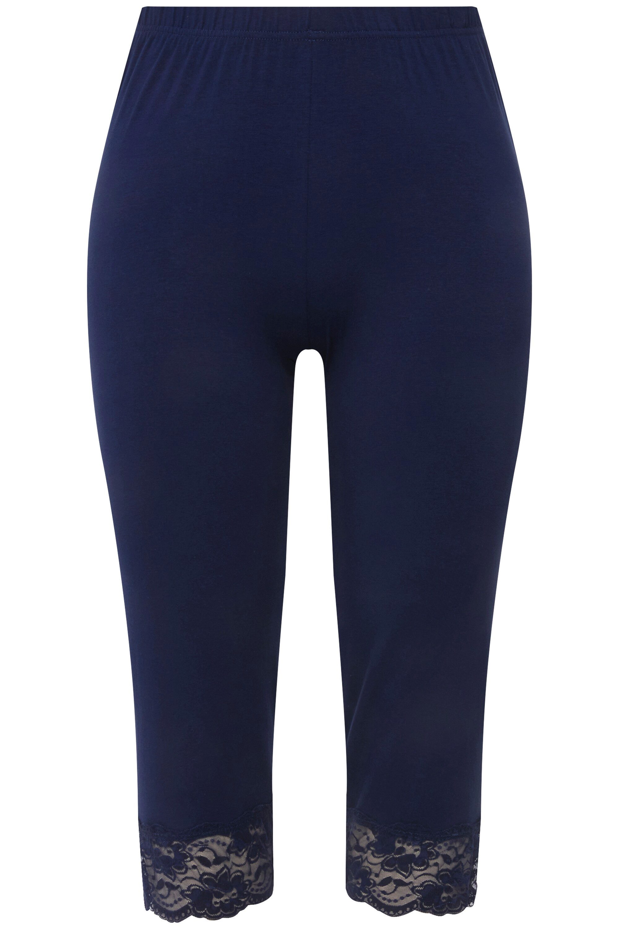 Ulla Popken Caprihose Capri elastischer Spitzensaum günstig online kaufen