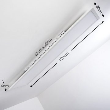 hofstein Panel »Vacil« LED Deckenpanel längliche in weiß aus Metall, 3000 Kelvin, 40 Watt, 3200 Lumen, moderne Deckenlampe aus Metall