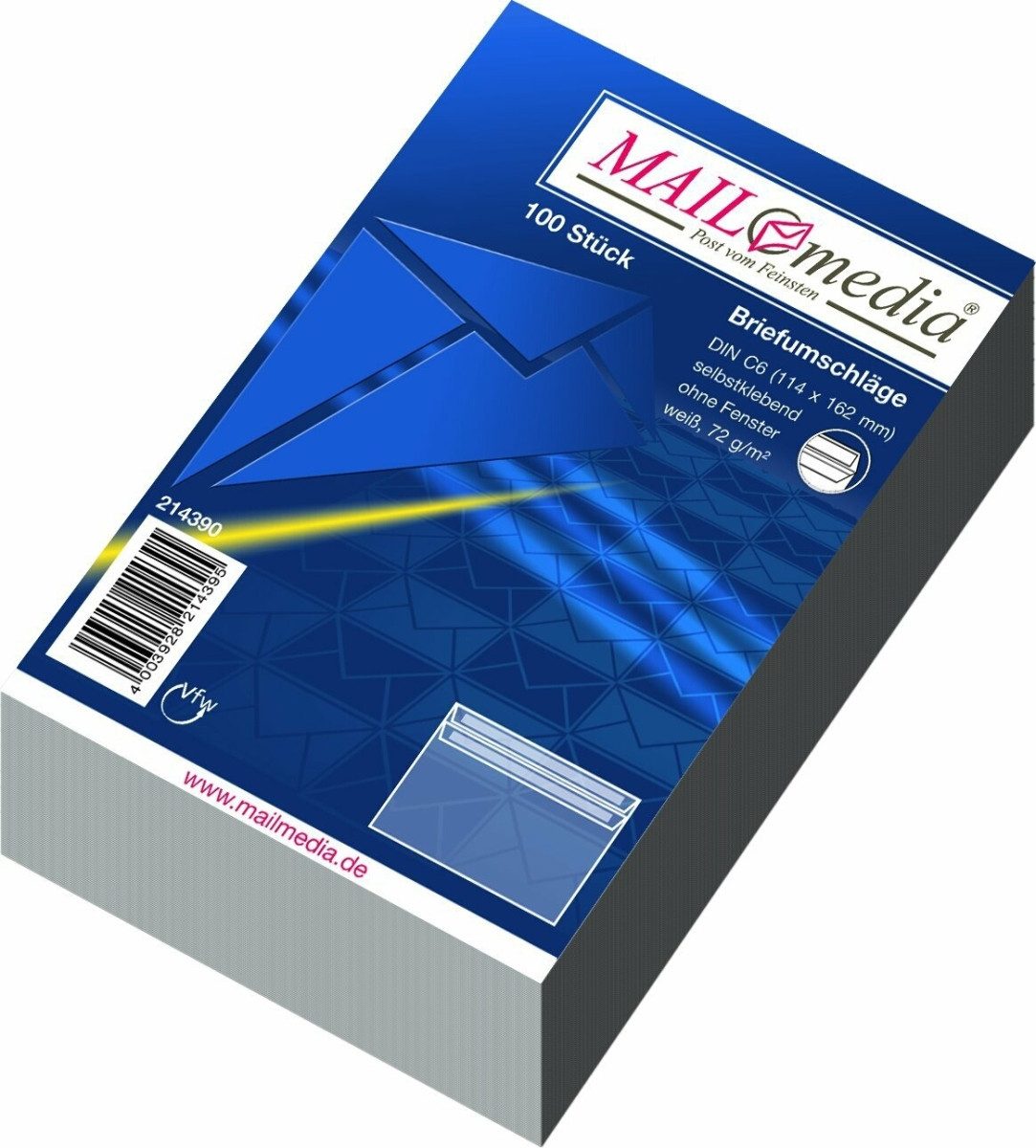Elepa Briefumschlag Briefumschläge C6 selbstklebend weiß VE=100 Stück