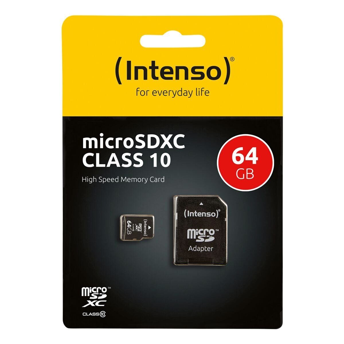 Intenso Intenso Class10 Speicherkarte (64 GB, 10, 20 MB/s Lesegeschwindigkeit, mit Adapter Class 10)