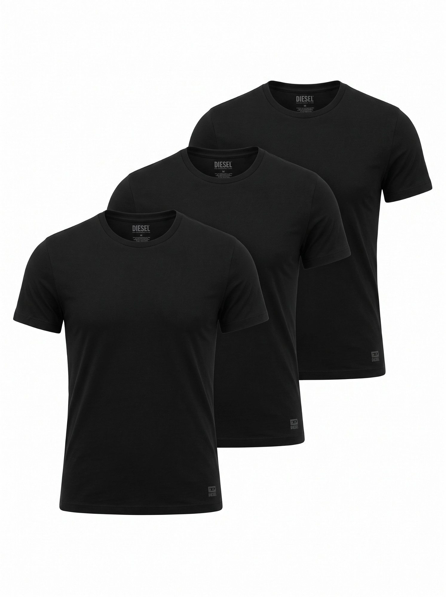 Diesel Rundhalsshirt Slim Fit - RANDAL (3-tlg., 3er-Pack) Weiche, atmungsaktive Baumwolle