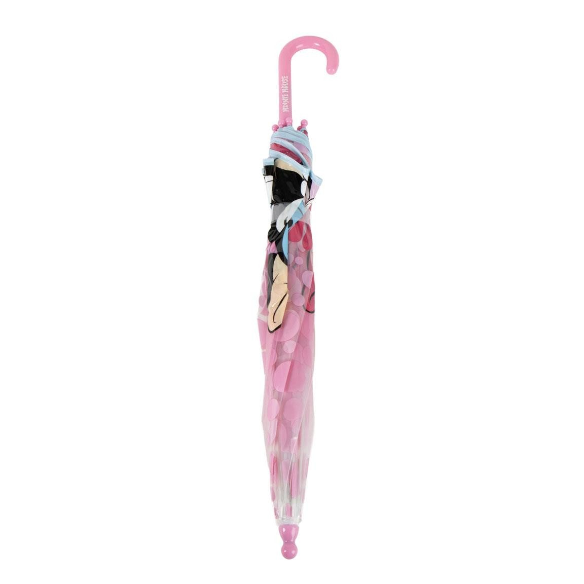 Disney Minnie Mouse Langregenschirm Ø 45 cm Kinder Regenschirm Manuell Rosa Transparent – Bild 2 von 5