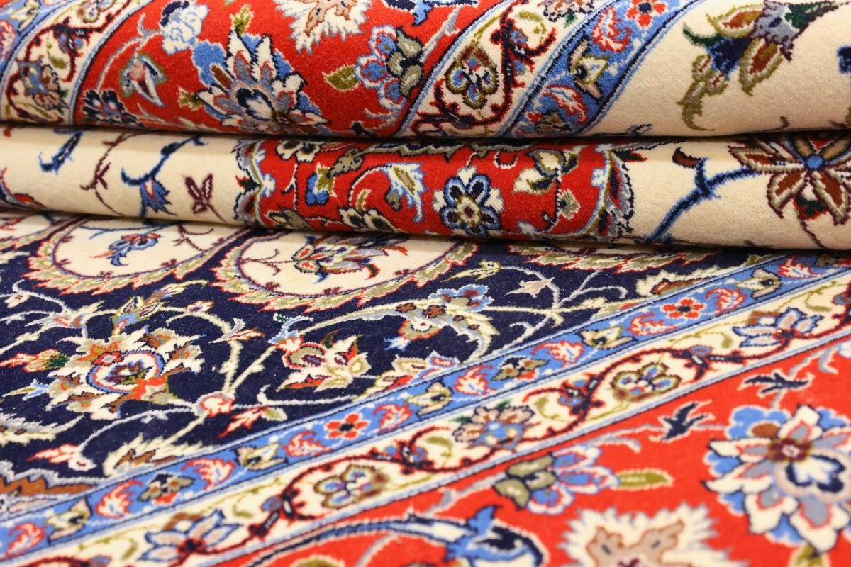 Orientteppich Isfahan Handgeknüpfter 151x221 Nain Orientteppich, Seidenkette rechteckig, mm 8 Trading, Höhe