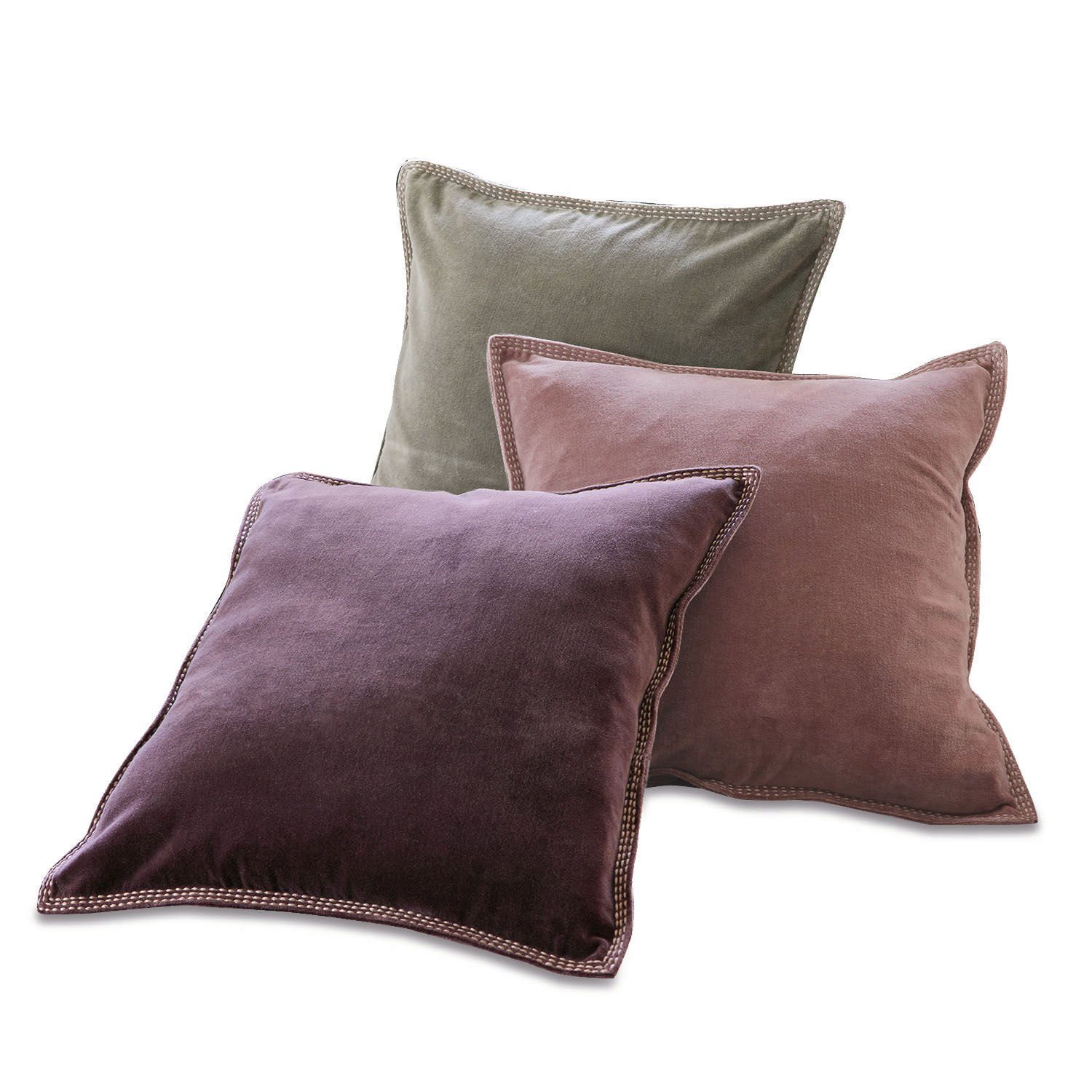 Mirabeau Dekokissen Kissen 3er Set Allonnes bordeaux/rosa/grün