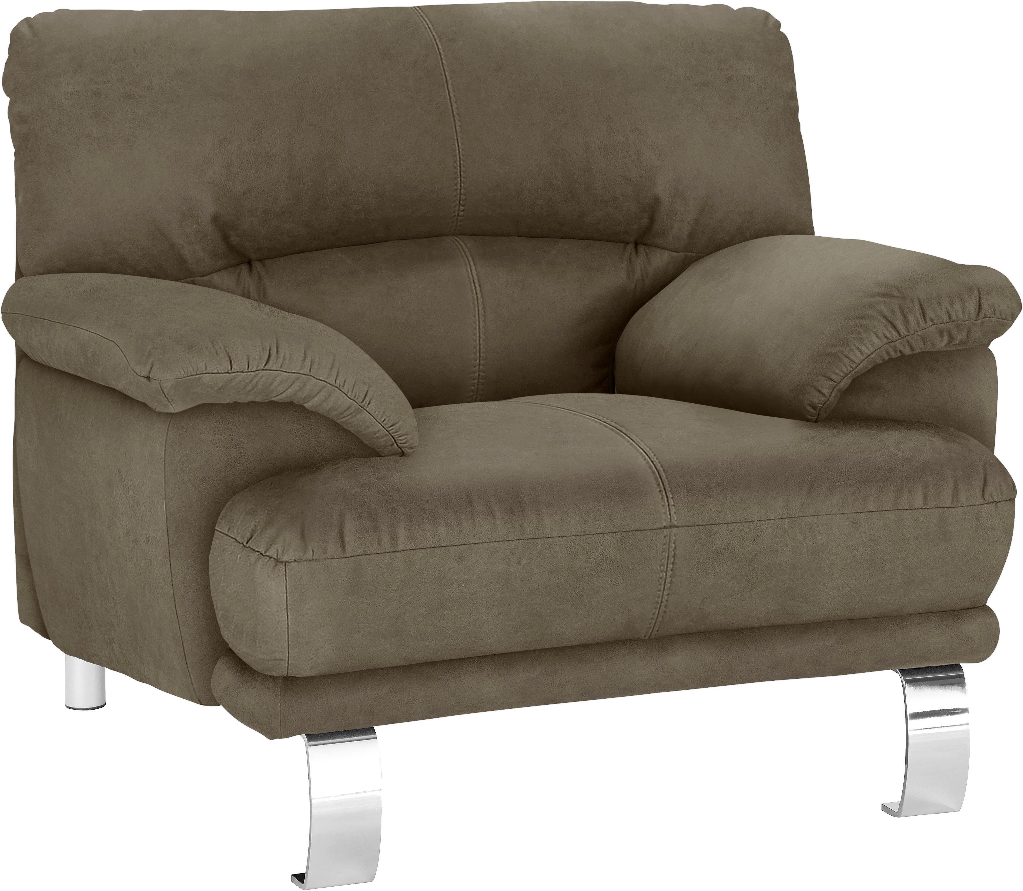 TRENDMANUFAKTUR Sessel Cecilia II, Loungesessel in italienischem Design, breite und bequeme Armlehnen