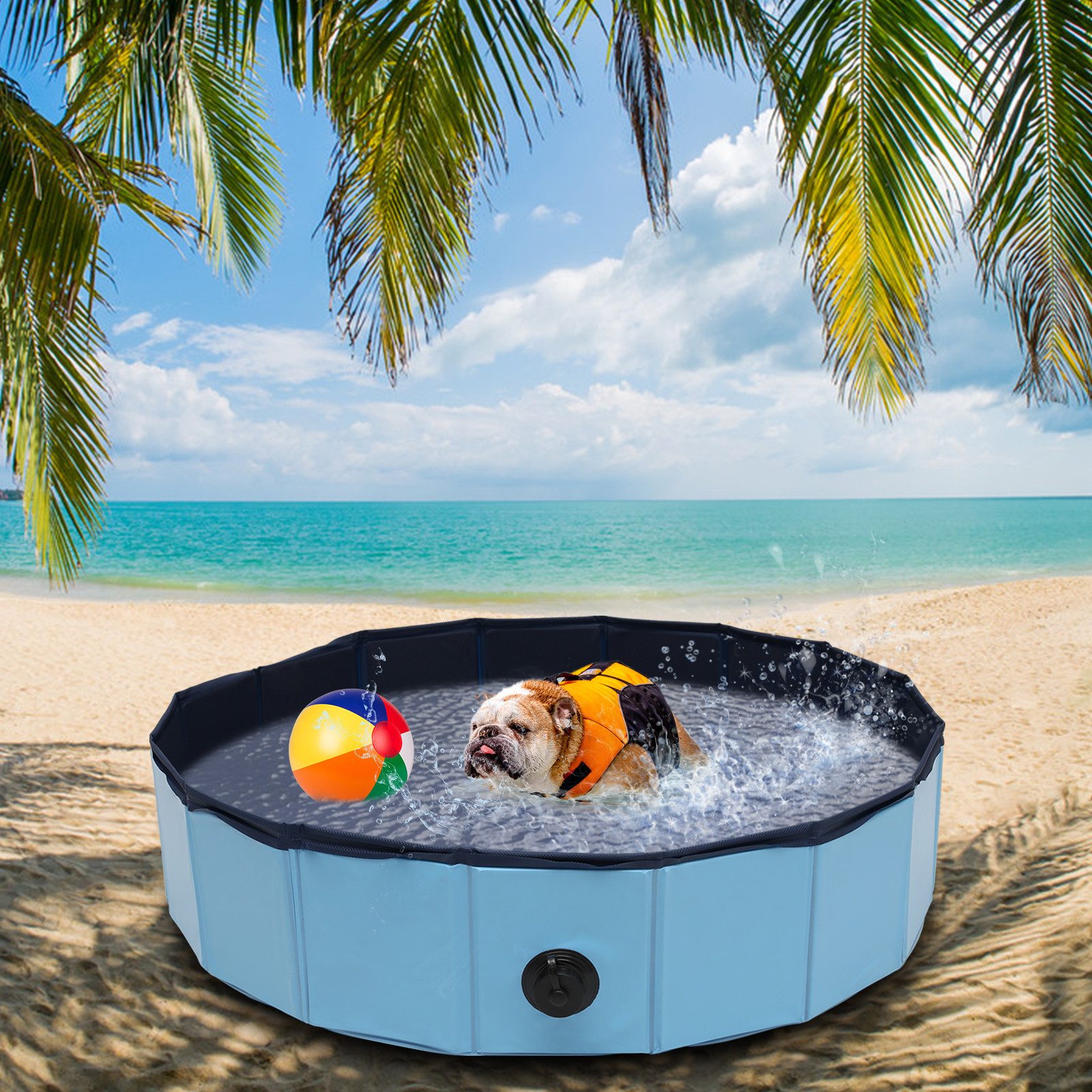 Hundepool Leim Katzen Swimmingpool Schwimmbecken Haustier Pool Planschbecken
