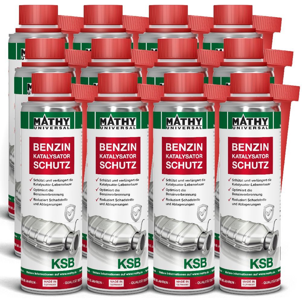 MATHY Benzin-Stabilisator MATHY-KSB Katalysator-Schutz Benzin 12 x 250 ml, 3,0 l, (12-St) Pflege + Schutz des Katalysators