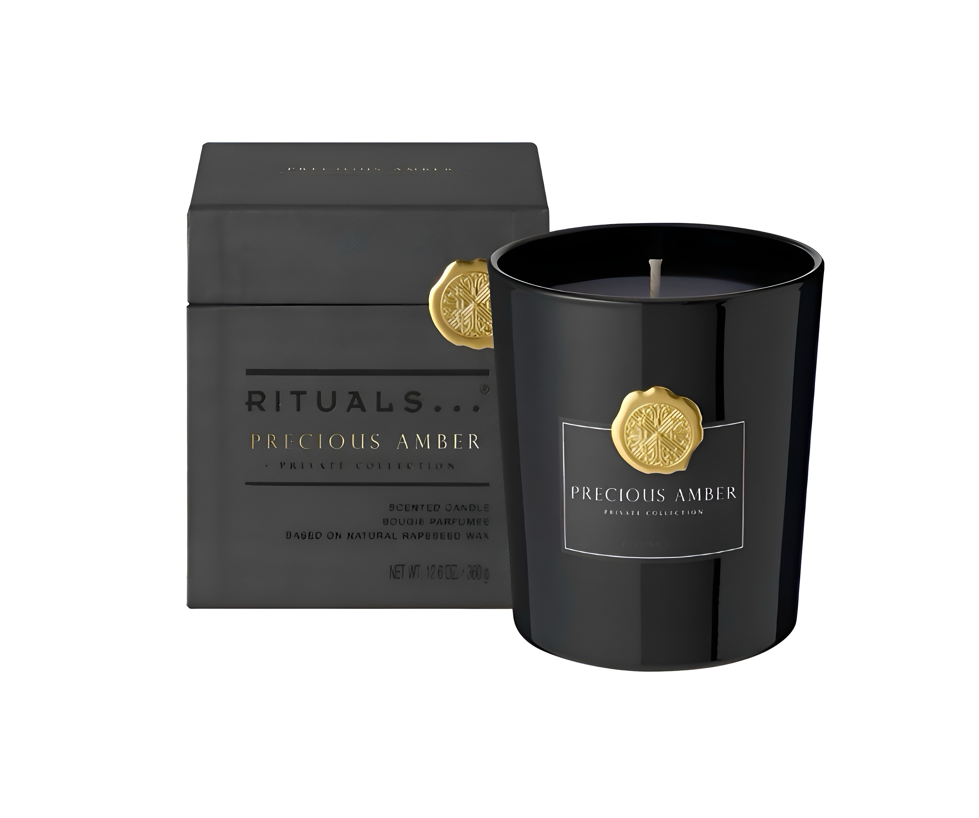 Rituals Duftkerze Private Collection - Precious Amber (1-tlg., 360 g), Duftkerze im Glas mit Ambra, Ylang-Ylang und warmem Holzakkord