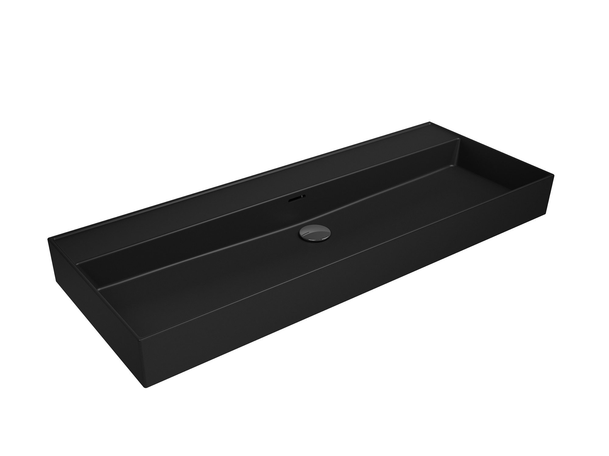 Aqua Bagno Waschtisch Aqua BagnoKeramik Waschtisch 120cm Schwarz Matt ohne Hahnlochbohrung