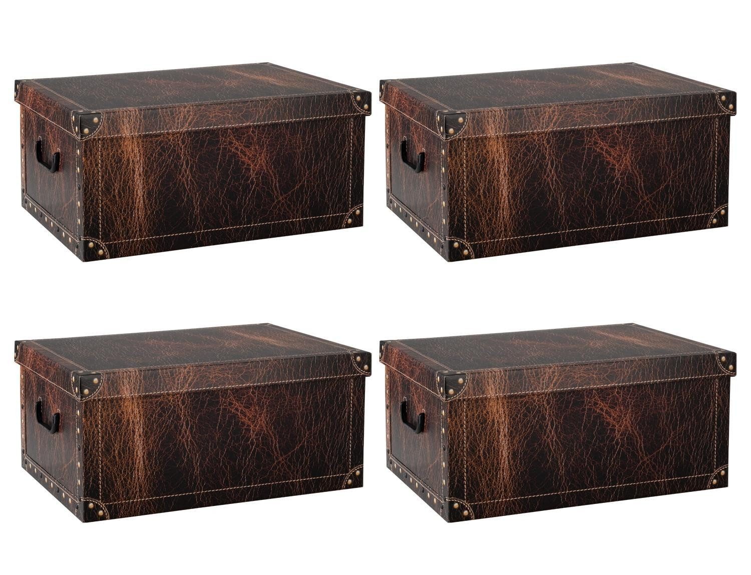Home4You Aufbewahrungsbox Aufbewahrungsbox, Braun, B 37 cm (4 St)
