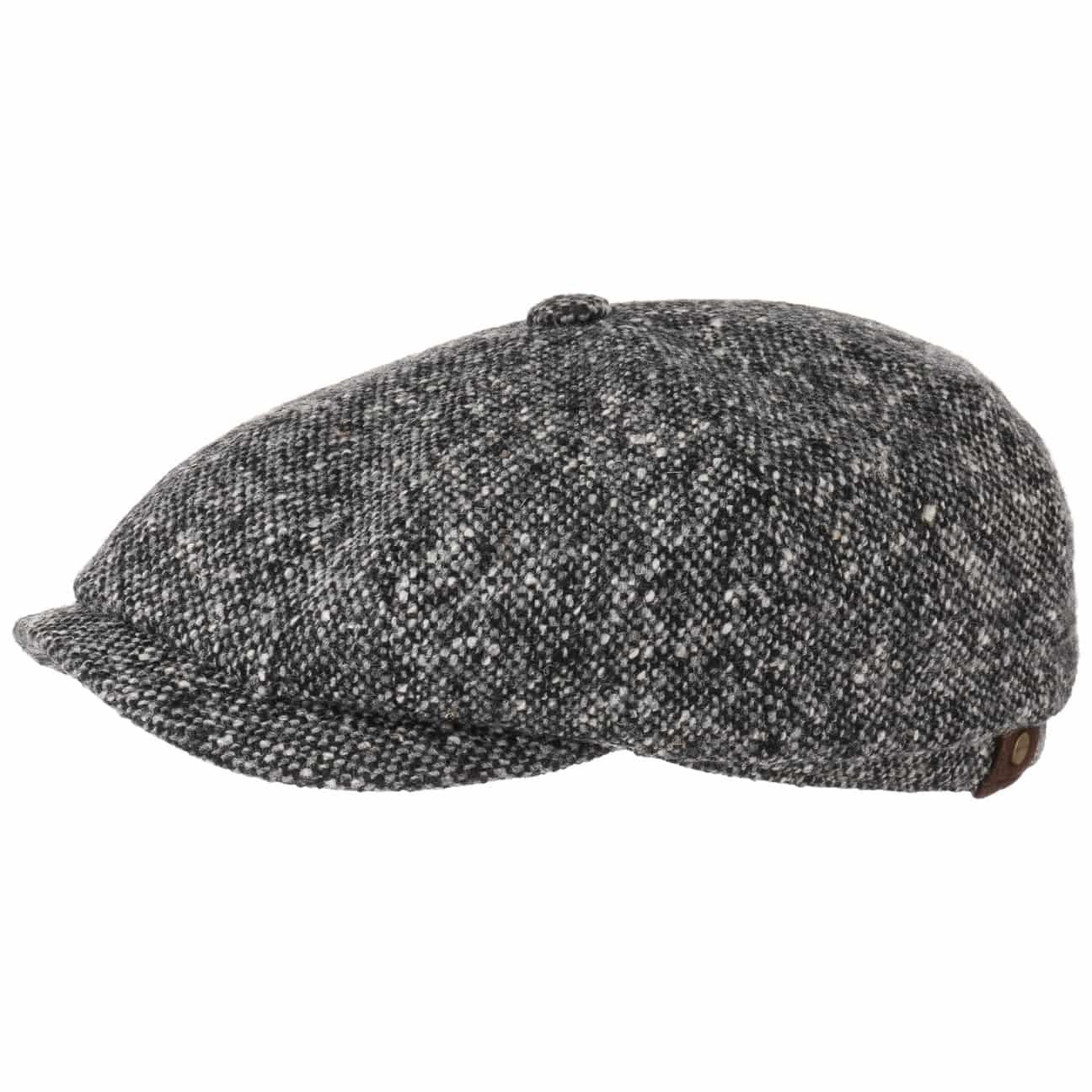 (1-St) Cap schwarz mit Stetson Schirm Flatcap Flat
