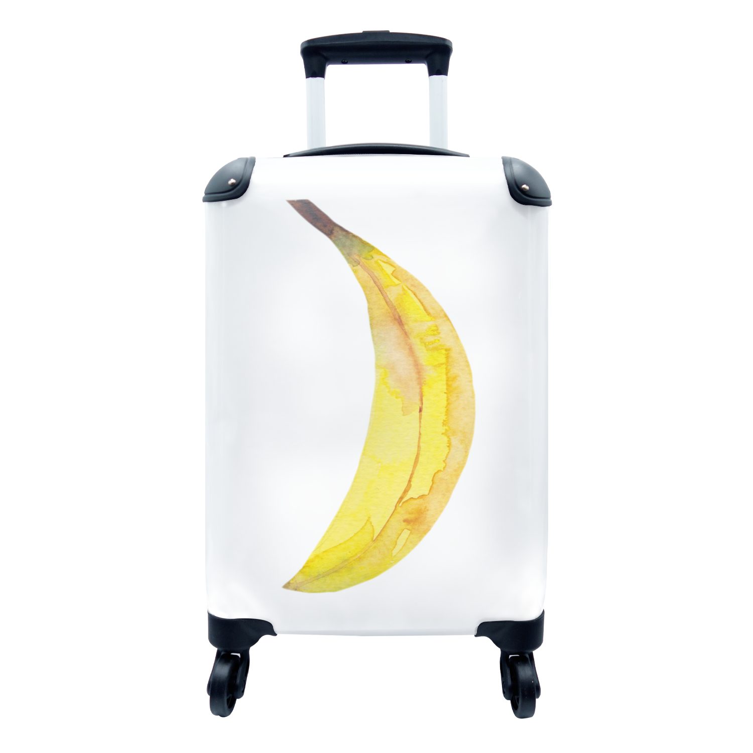 MuchoWow Handgepäckkoffer Banane - Obst - Aquarell, 4 Rollen, Reisetasche mit rollen, Handgepäck für Ferien, Trolley, Reisekoffer