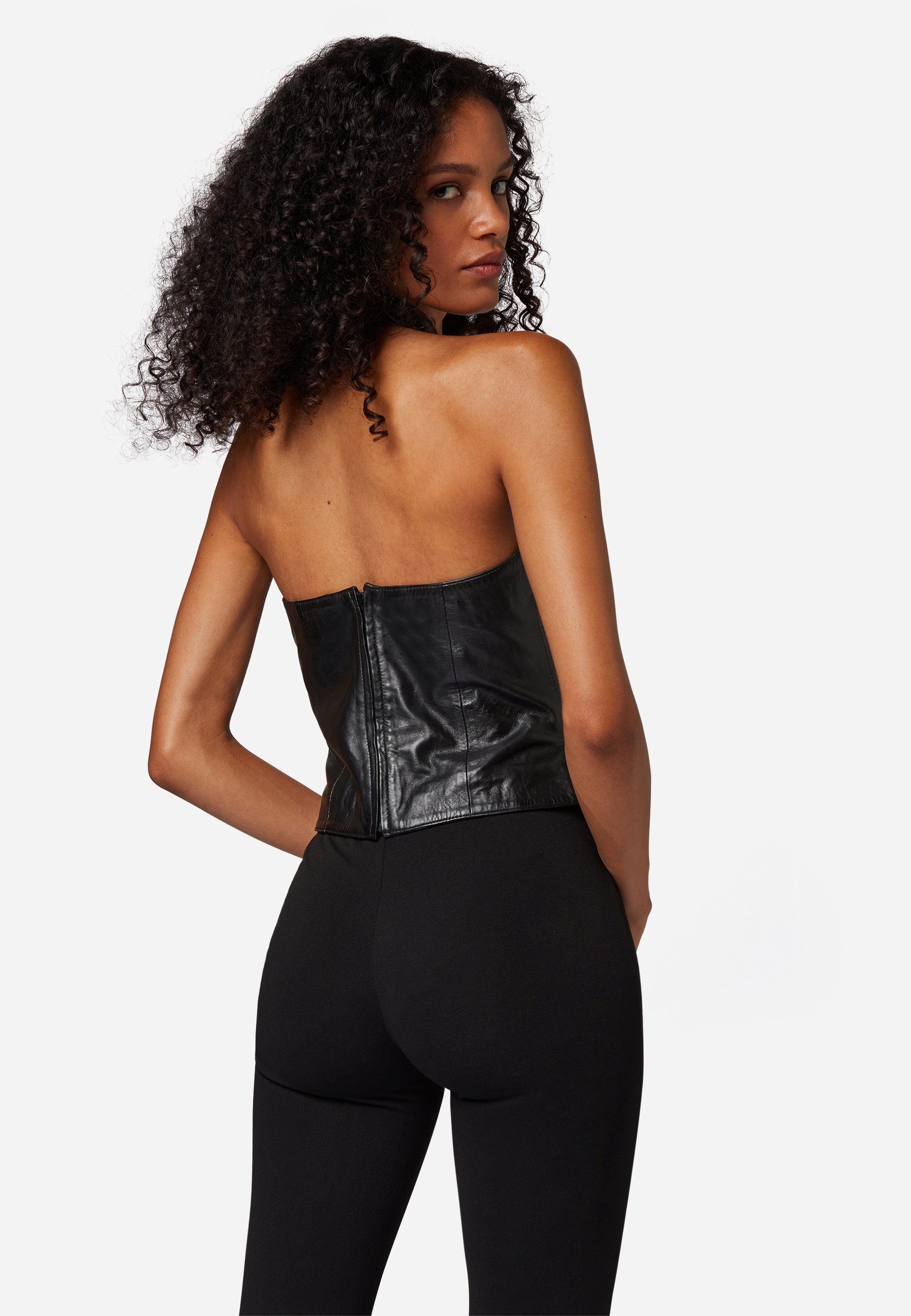 RICANO Neckholdertop Lina Ledertop rückenfreies Leder-Top aus weichem Lamm Leder