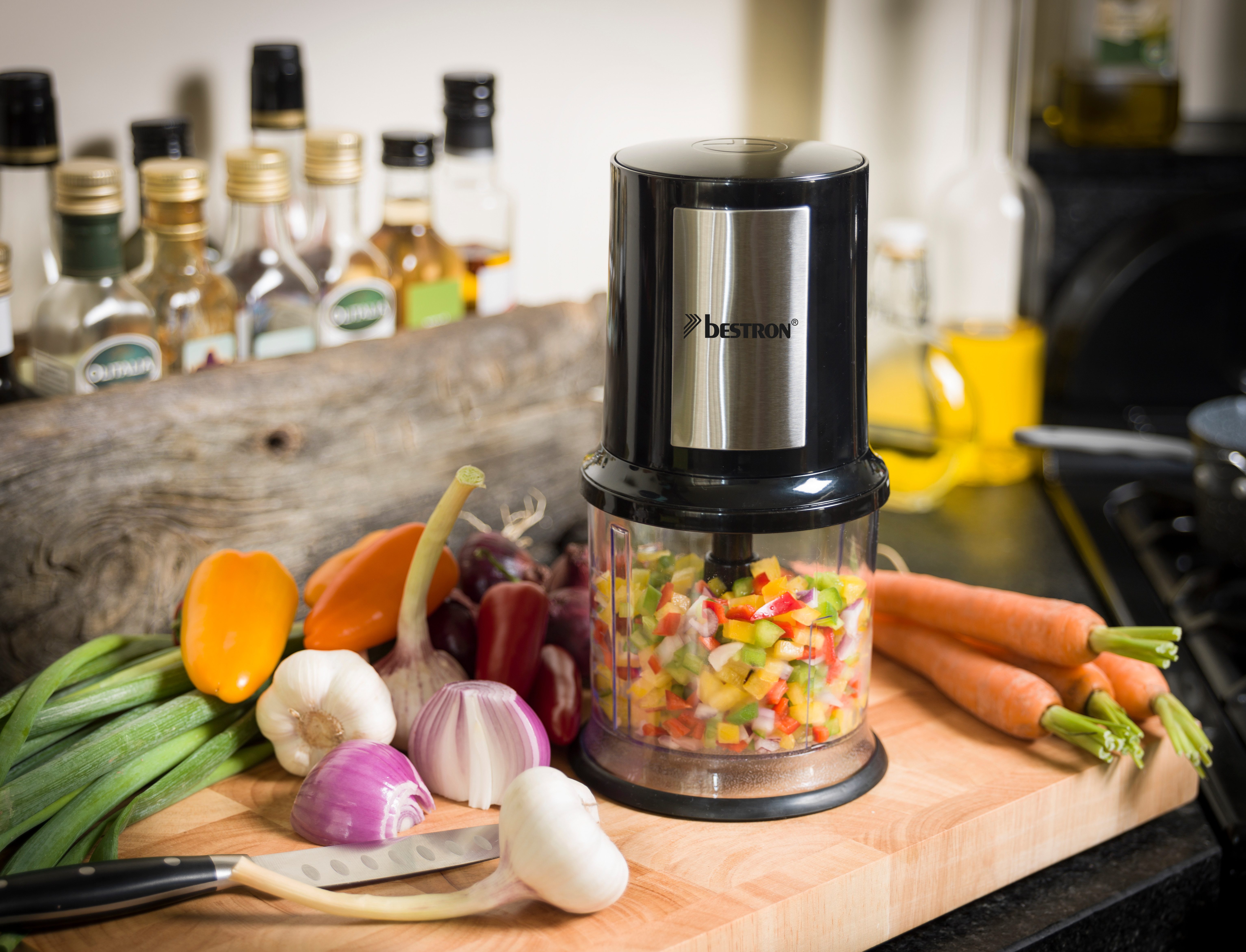 bestron Zerkleinerer AKC200, 400 W, 500 ml – Hacken, Mixen & Pürieren, 15 Sek.