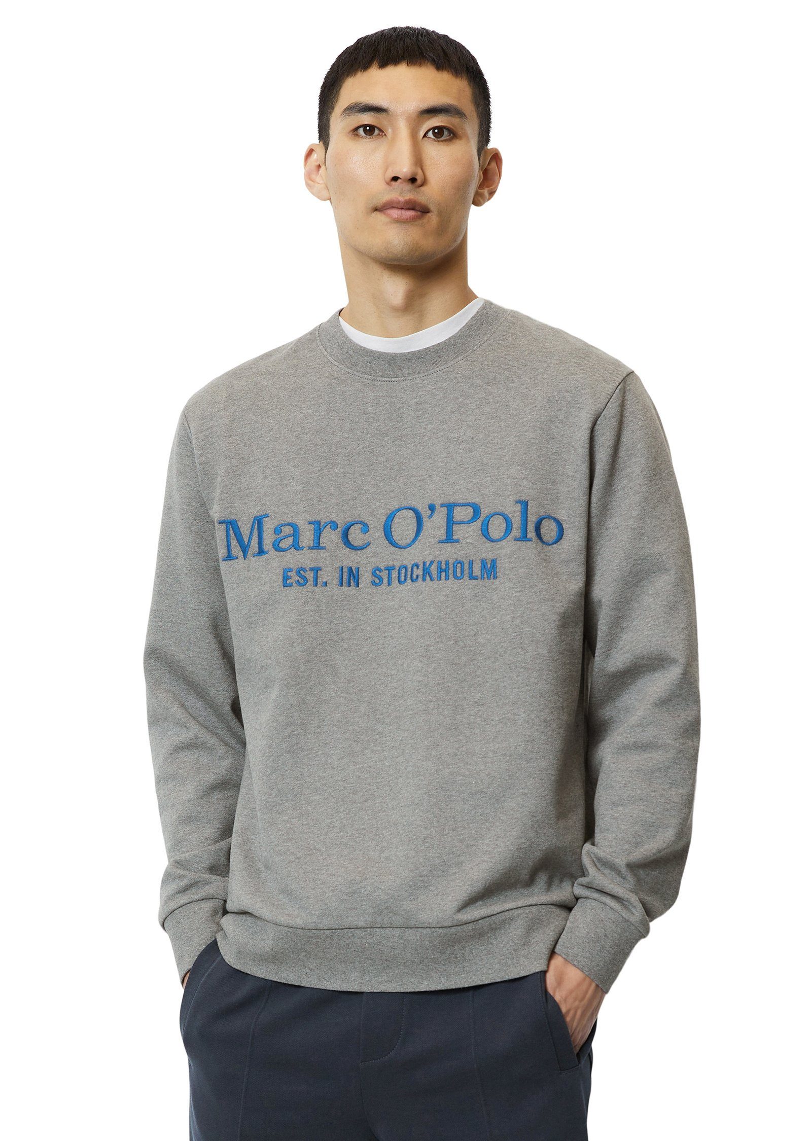 Marc O'Polo Sweatshirt aus reiner Bio-Baumwolle grau