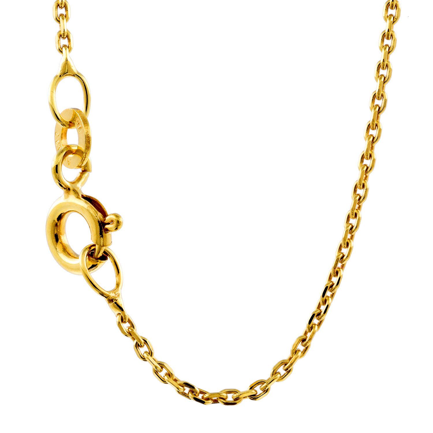 Goldkette Ankerkette diamantiert Länge 45cm - Breite 1,2mm - 333-8 Karat Gold