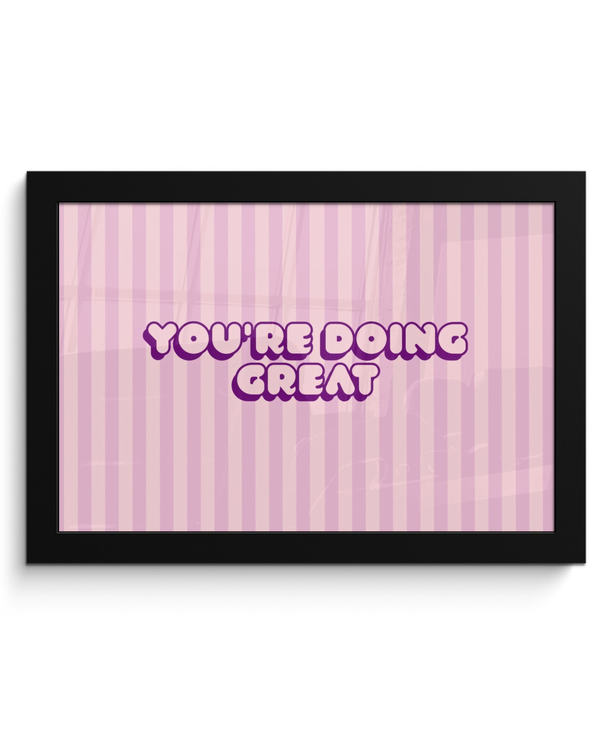 MuchoWow Poster Lila - Streifen - Das machst du gut - Schatten, (1 St), Wandbilder, Deko Wohnzimmer Schlafzimmer, 30x20 cm