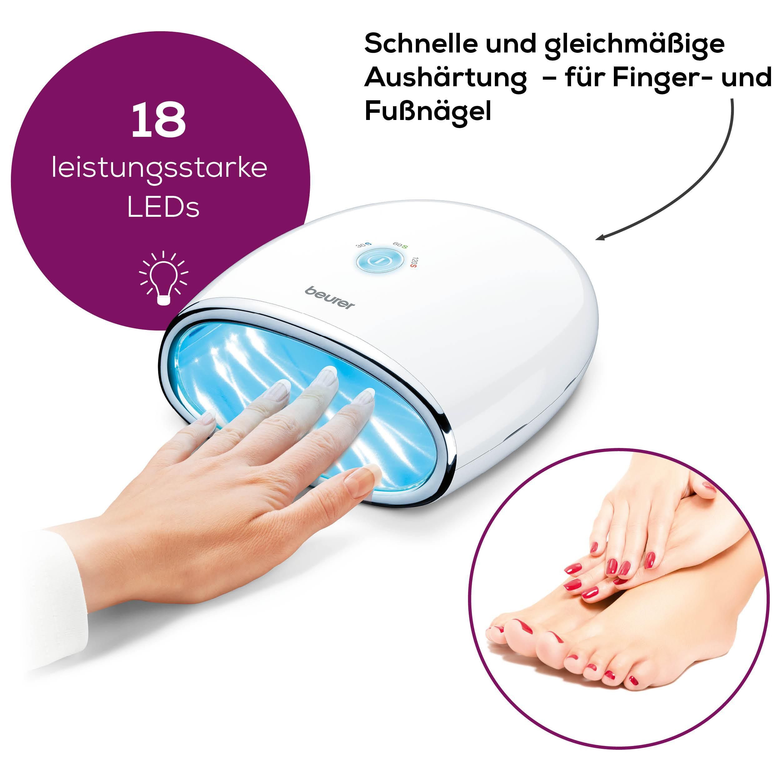 BEURER Lichthärtungsgerät MP 48, schnelles und gleichmäßiges Aushärten von Gelen, Timerfunktion mit 30, 60 und 120 Sekunden