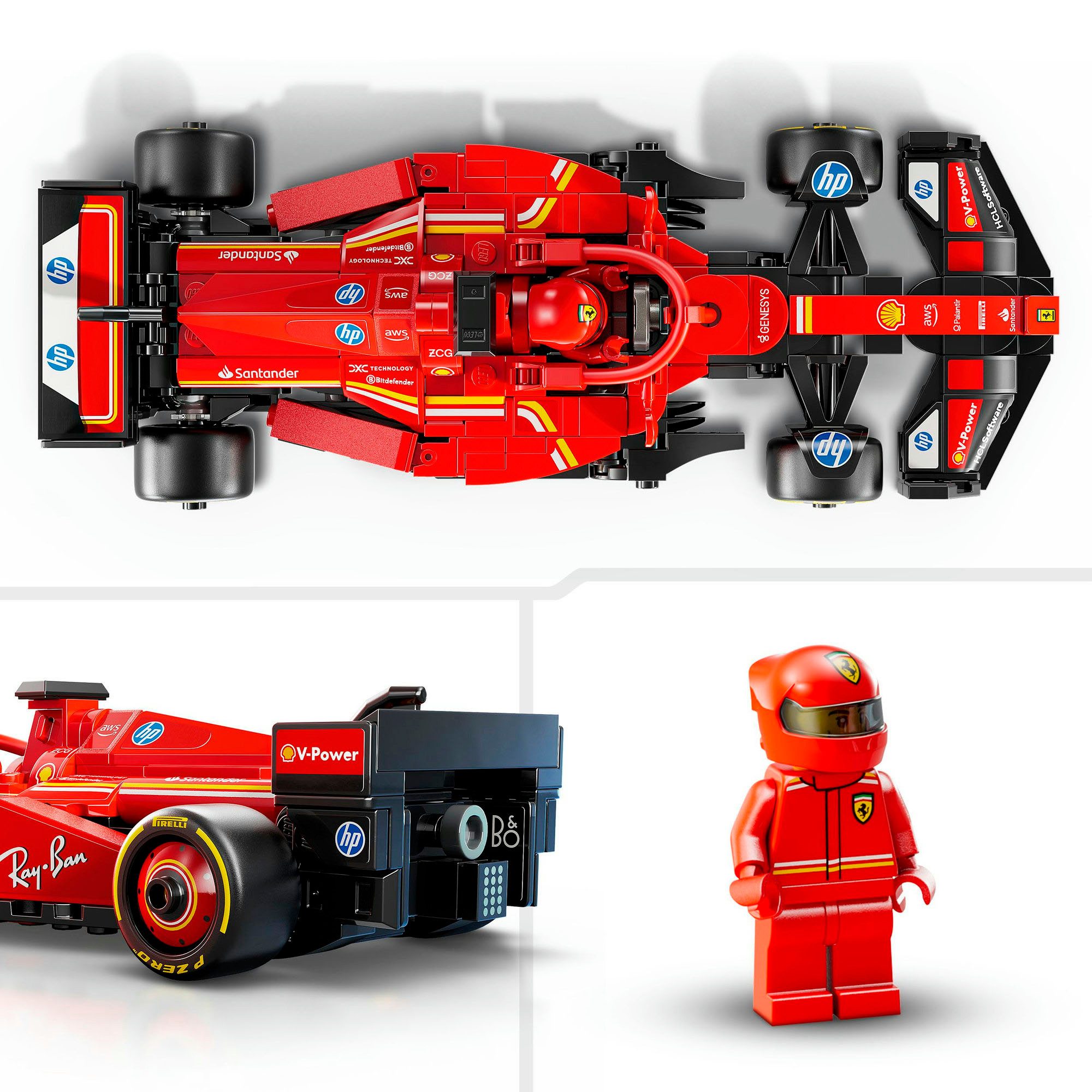 LEGO® Ferrari SF-24 F1 Rennauto (77242), LEGO Speed Champions Konstruktionsspielsteine, (275 St), Made in Europe – Bild 5 von 5