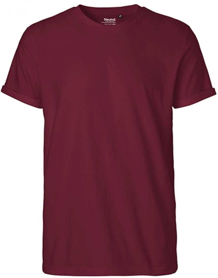 Neutral Rundhalsshirt Herren Roll Up Sleeve T-Shirt / 100% Fairtrade Baumwolle