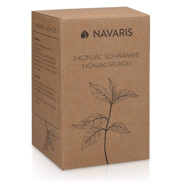 Navaris Duschschwamm Set aus 3 Konjac-Gesichtsschwämmen - vegan und pH-neutral, 1-tlg.