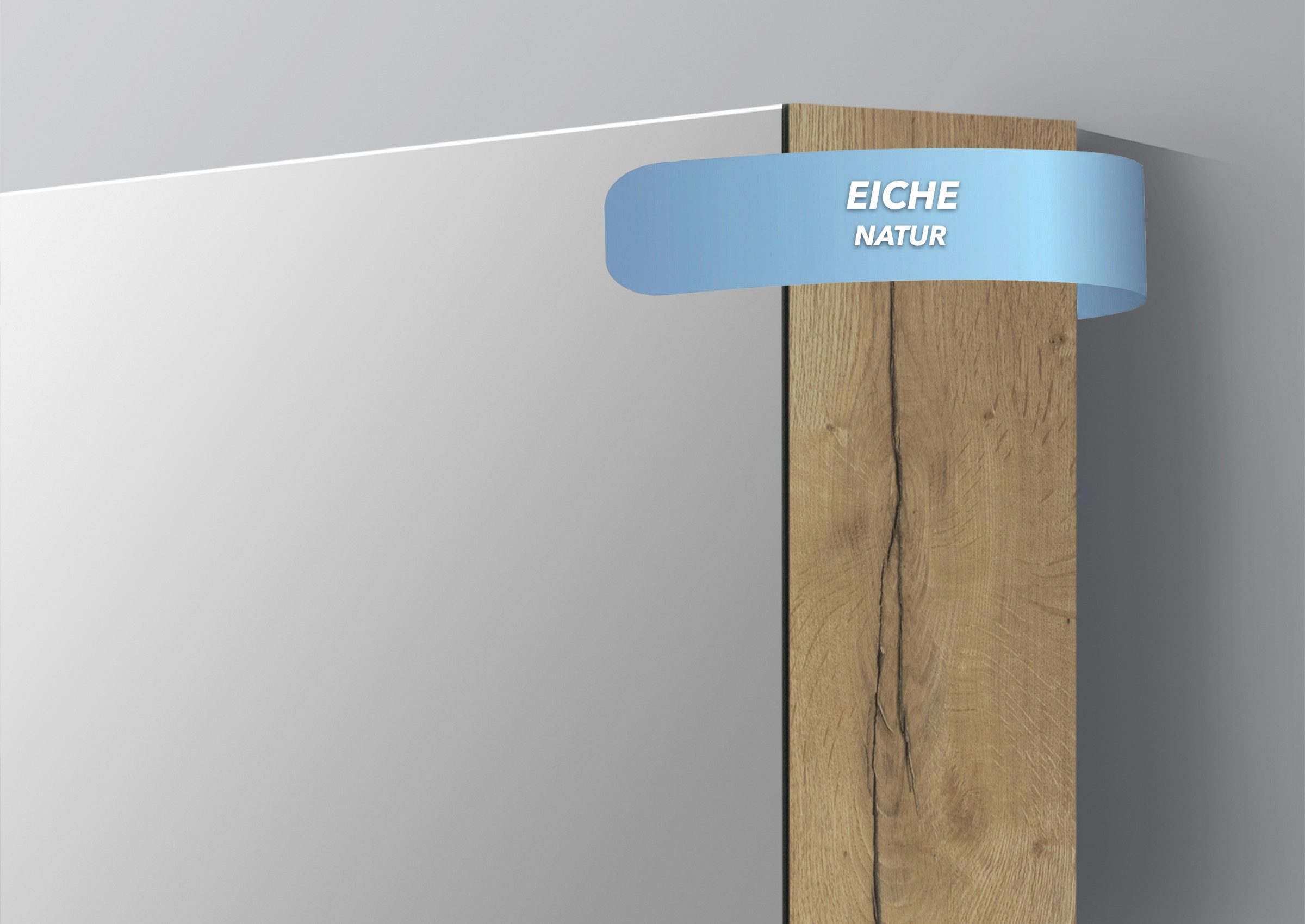 Intarbad Badezimmerspiegelschrank 3-türiger Spiegelschrank mit MULTI LED Beleuchtung, stufenlos dimmbar (Doppelspiegeltüren, Holz-/ Lackdekore, Maße von 90 bis 180 cm wählbar, Höhe 71,8 cm, Glasfachböden, Magnetleiste & Kosmetikspiegel Ø 12 cm) Vormontierte Lieferung, Floatglas, 160 kg Traglast, Made in Germany
