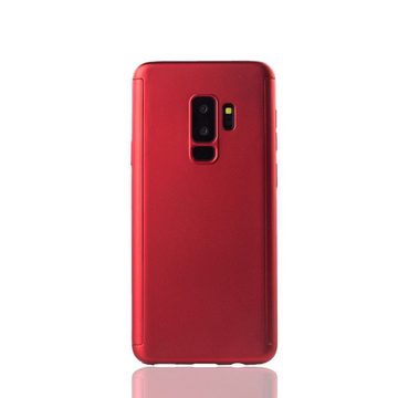 König Design Handyhülle Samsung Galaxy S9 Plus, Samsung Galaxy S9 Plus Handyhülle 360 Grad Schutz Full Cover Rot