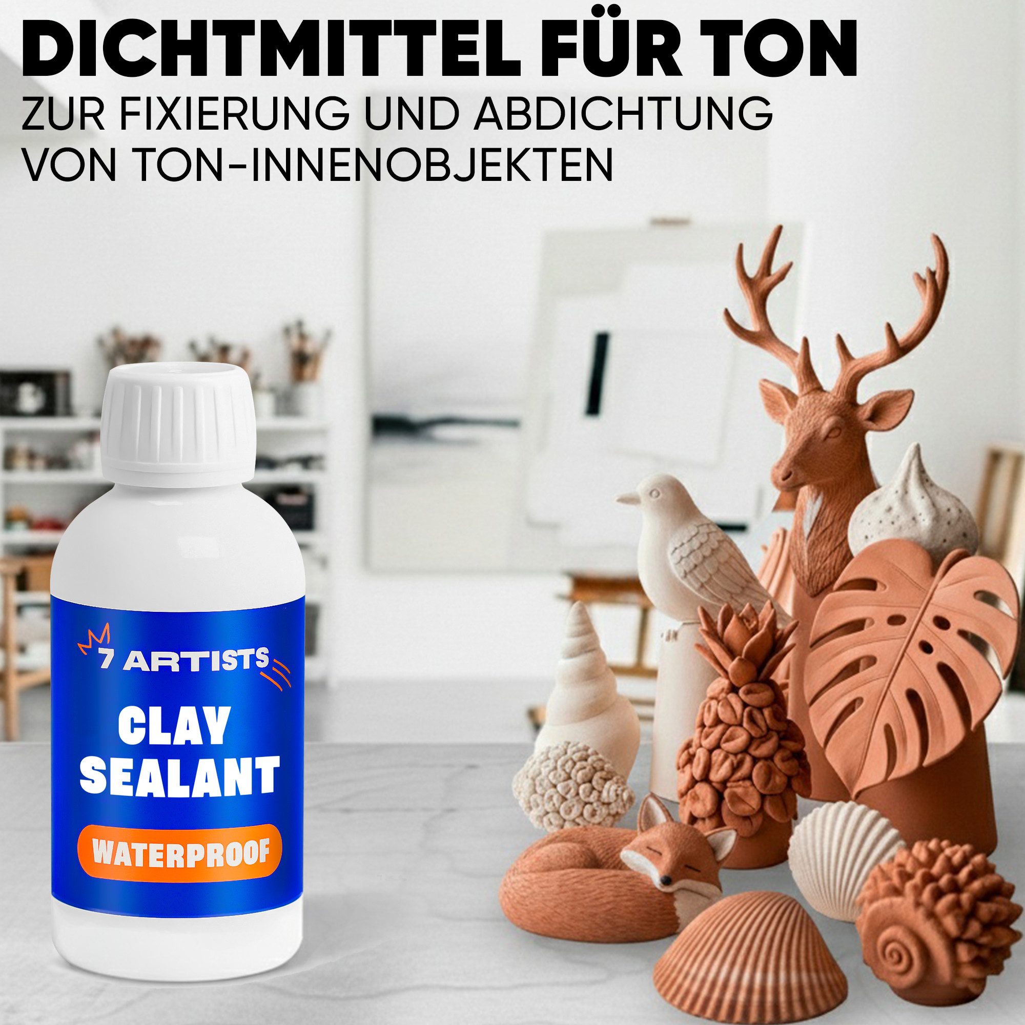 7 Artists Klarlack 7 Artists Tondicht - Ton Versiegelung Transparent für Bastelton, 125 ml, 250 ml – Bild 2 von 5