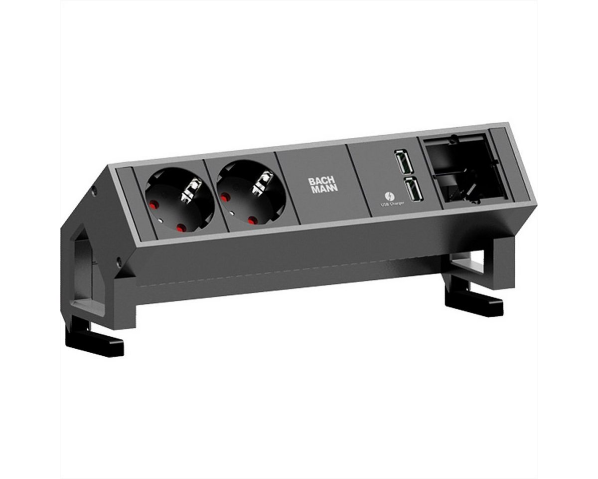 Thumbnail - Bachmann DESK2 2x Schutzkontakt 1x USB-Charger 1x ABD, GST18 Inox Steckdosenleiste (Kabellänge 0.2 m)