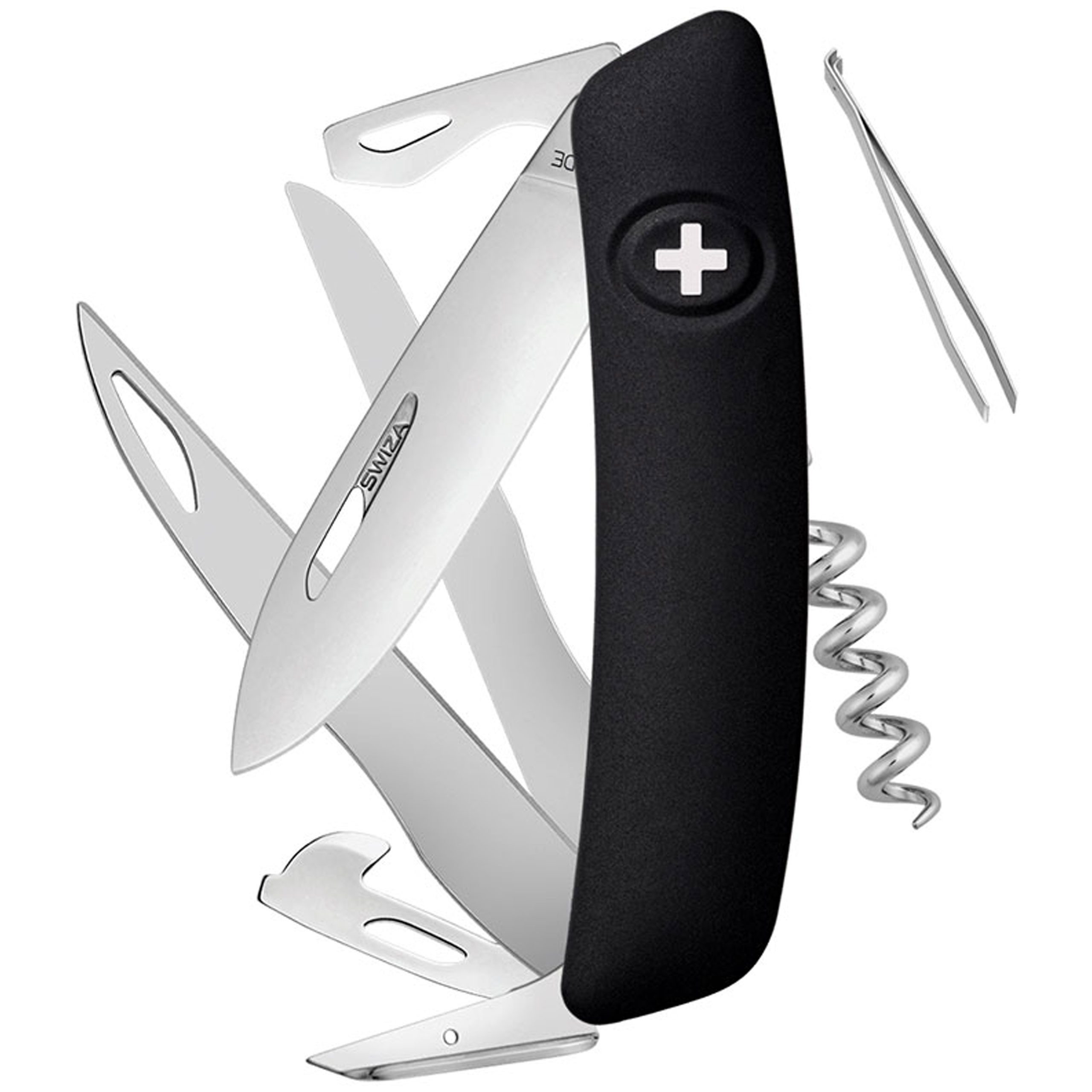 SWIZA Taschenmesser SWIZA D07 - Schweizer Taschenmesser mit großer Schere, 11 Werkzeuge