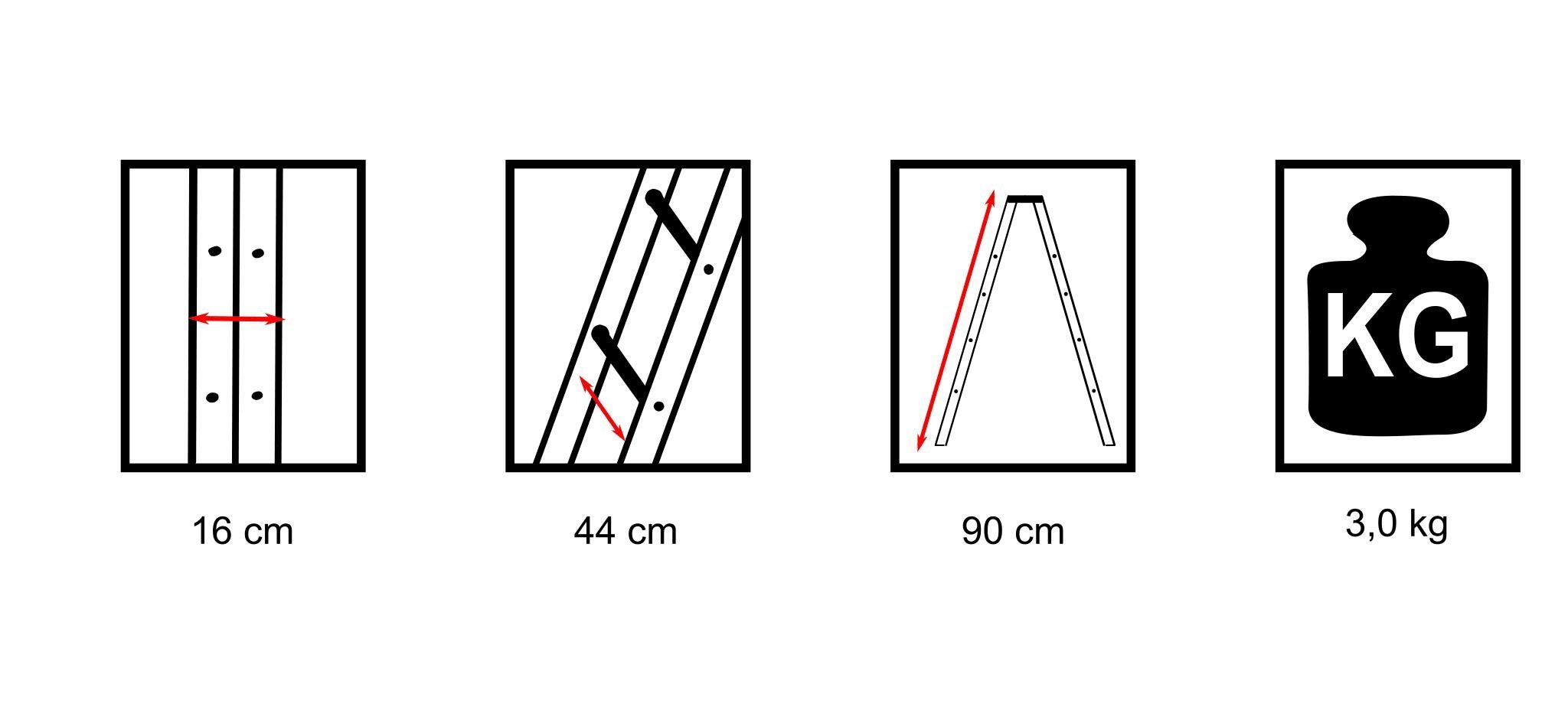 VaGo-Tools Vielzweckleiter Zweiseitige Haushaltsleiter Trittleiter 2x4 (Stück) Stufen