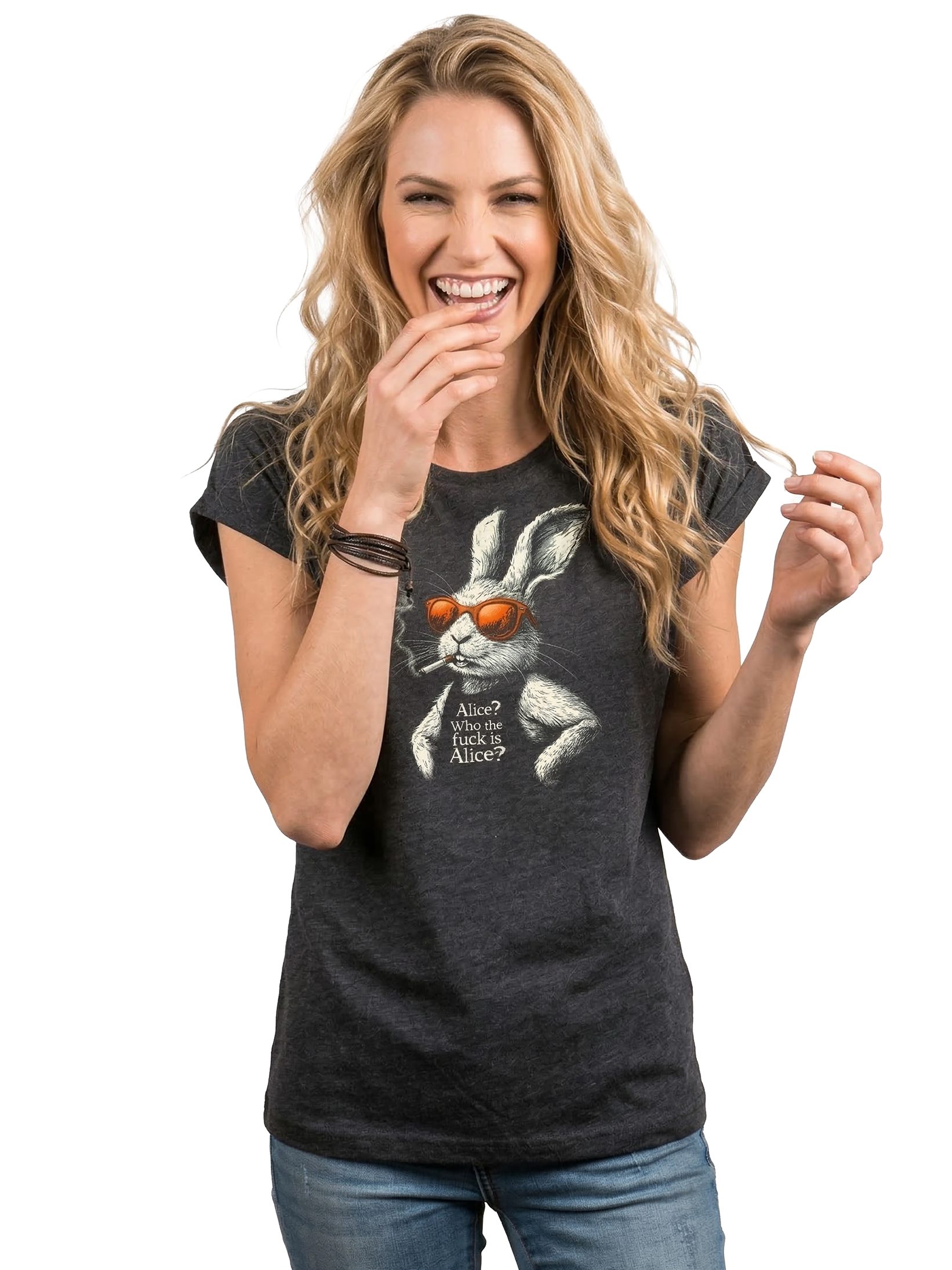 MAKAYA T-Shirt Kurzarm-Top für Damen mit Band-Motiv, Top mit Spruch (Schwarz, Blau, Dunkelgrau, 34, 36, 38, 40, 42, 44, 46, 48, 50) Baumwolle