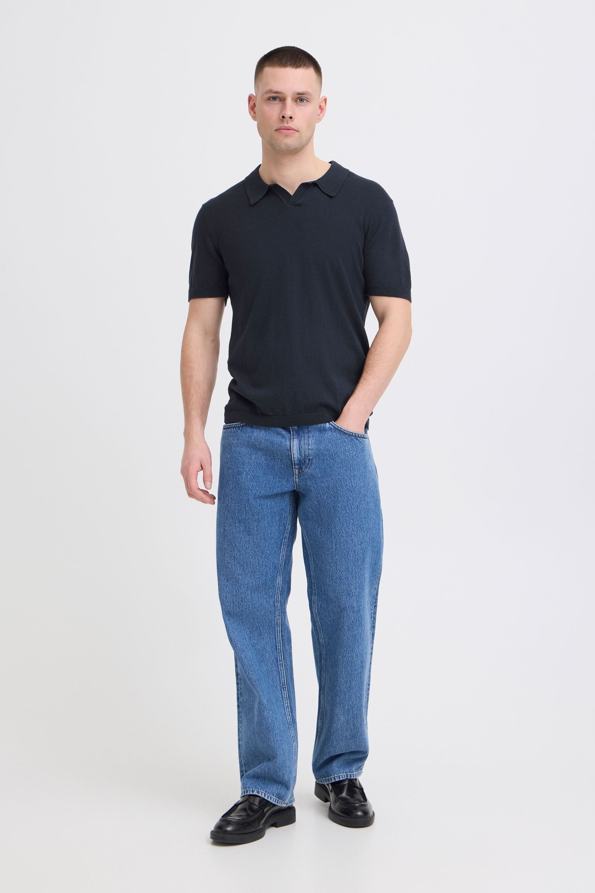 Blend Poloshirt BHDao Polo (1-tlg) Modernes Feinstrick-Shirt mit V-Ausschnitt und Polokragen