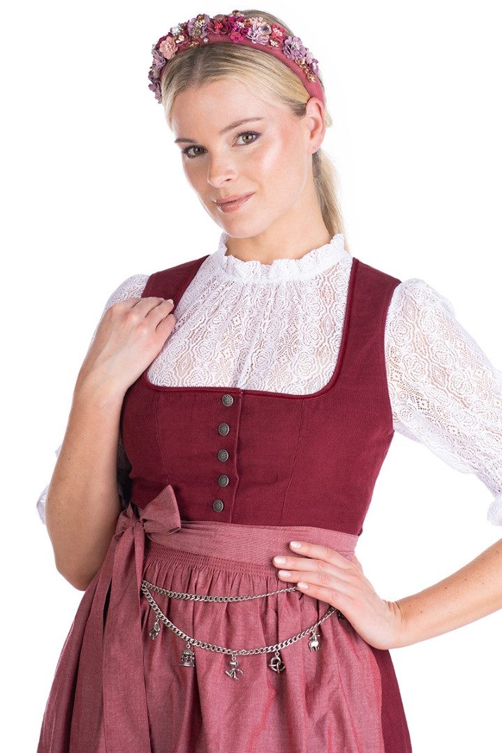 Hammerschmid Dirndl Cord Dirndl 2tlg. - ALMSEE - dunkelrot